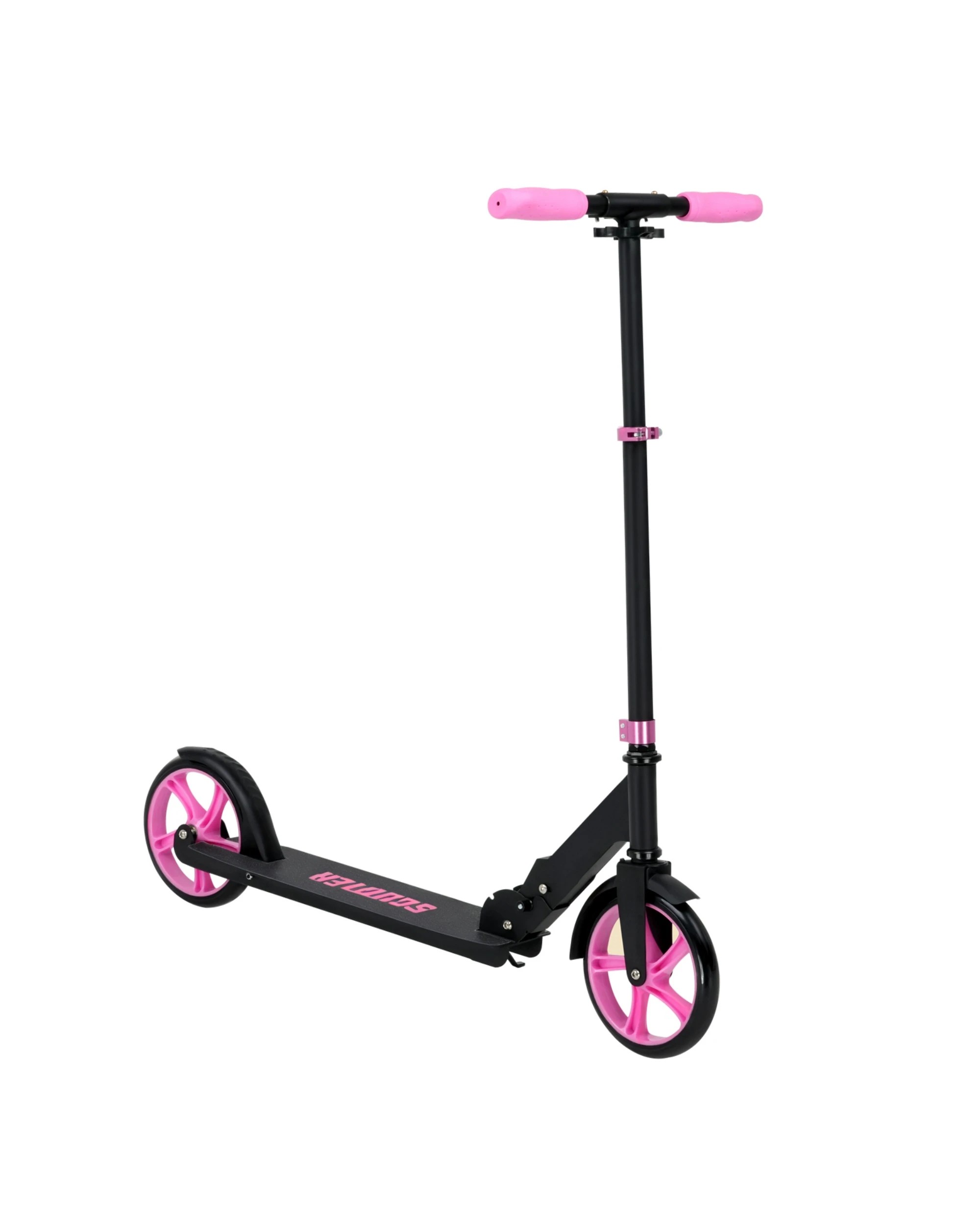 1 Advwin Folding Kids Kick Scooter w/ Big Wheel & Adjustable Height Pink, 1 of 8