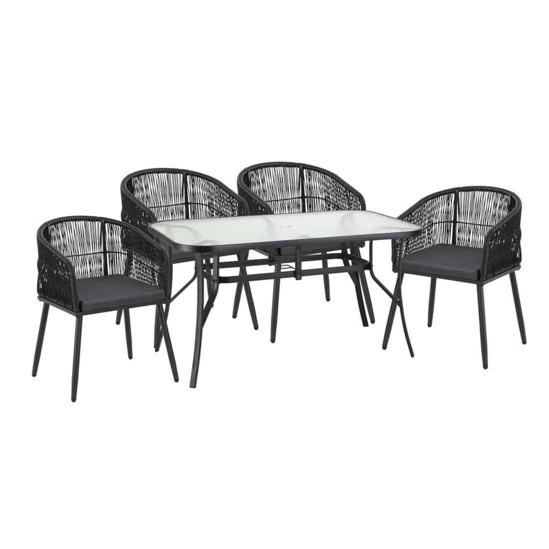 3 Gardeon 5PC Outdoor Dining Set Table and Chairs Garden Patio Furniture Bistro - Black, 3 of 6