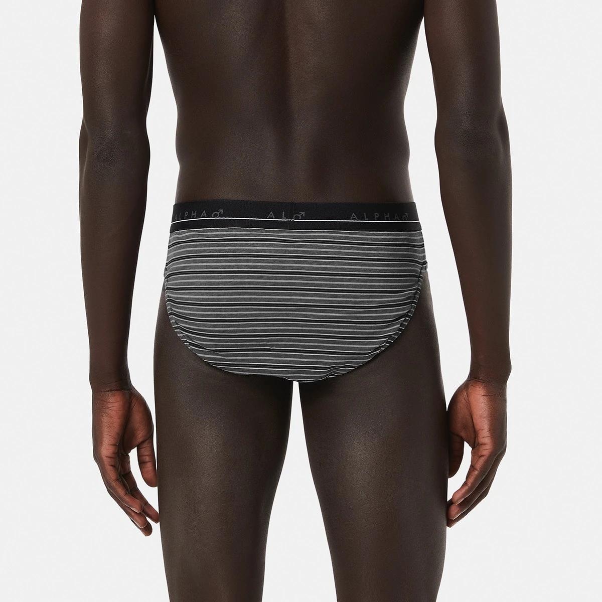 8 5 Pack Alpha Attached Elastic Hipster Briefs Blkgrystrp, 8 of 10
