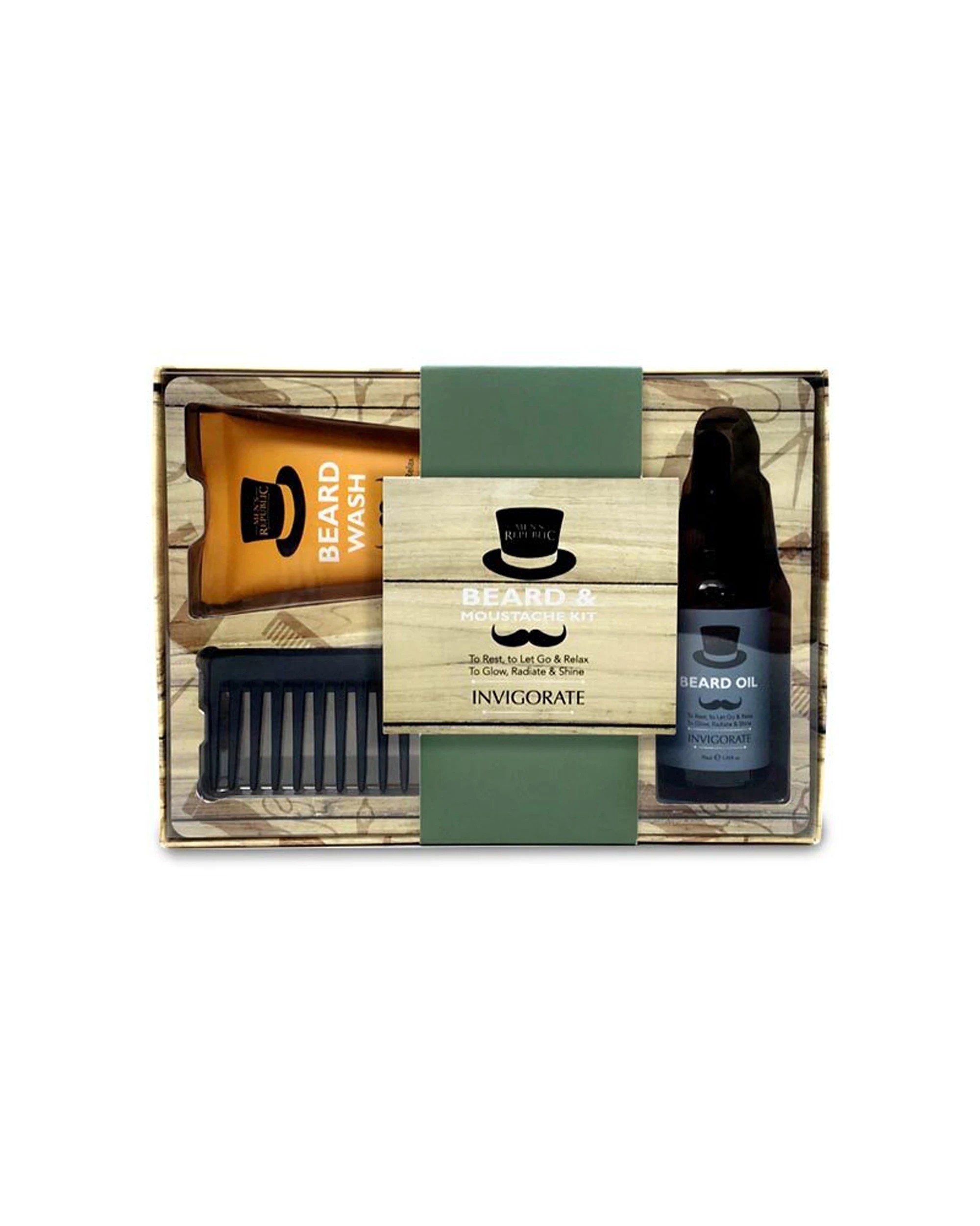 1 Men's Republic Grooming Kit Beard & Moustache Care Beard Wash Oil Comb - Multi, 1 of 3