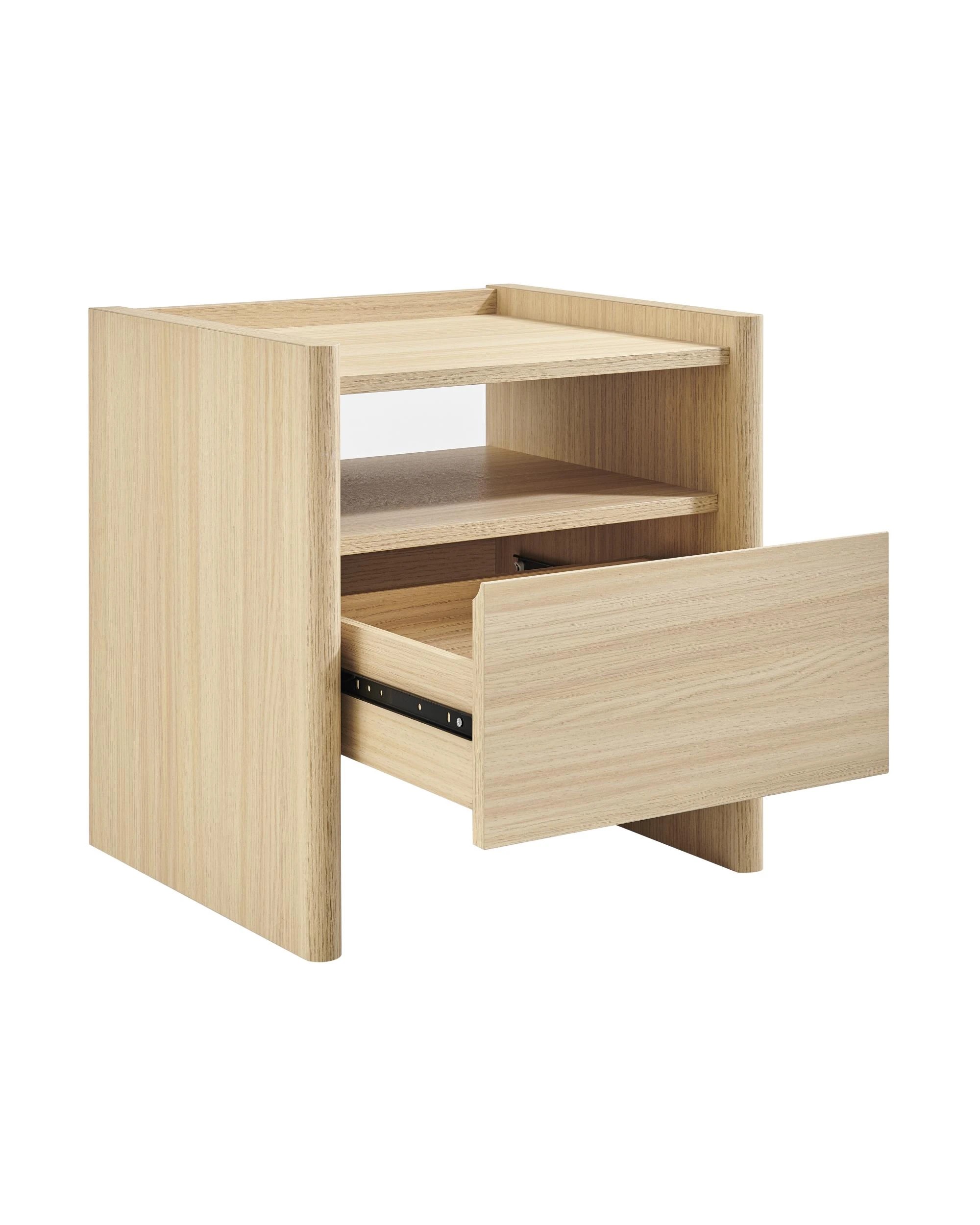 6 Kodu Bedside Unit Nightstand Side Table 1 Drawer Oak - Natural, 6 of 10
