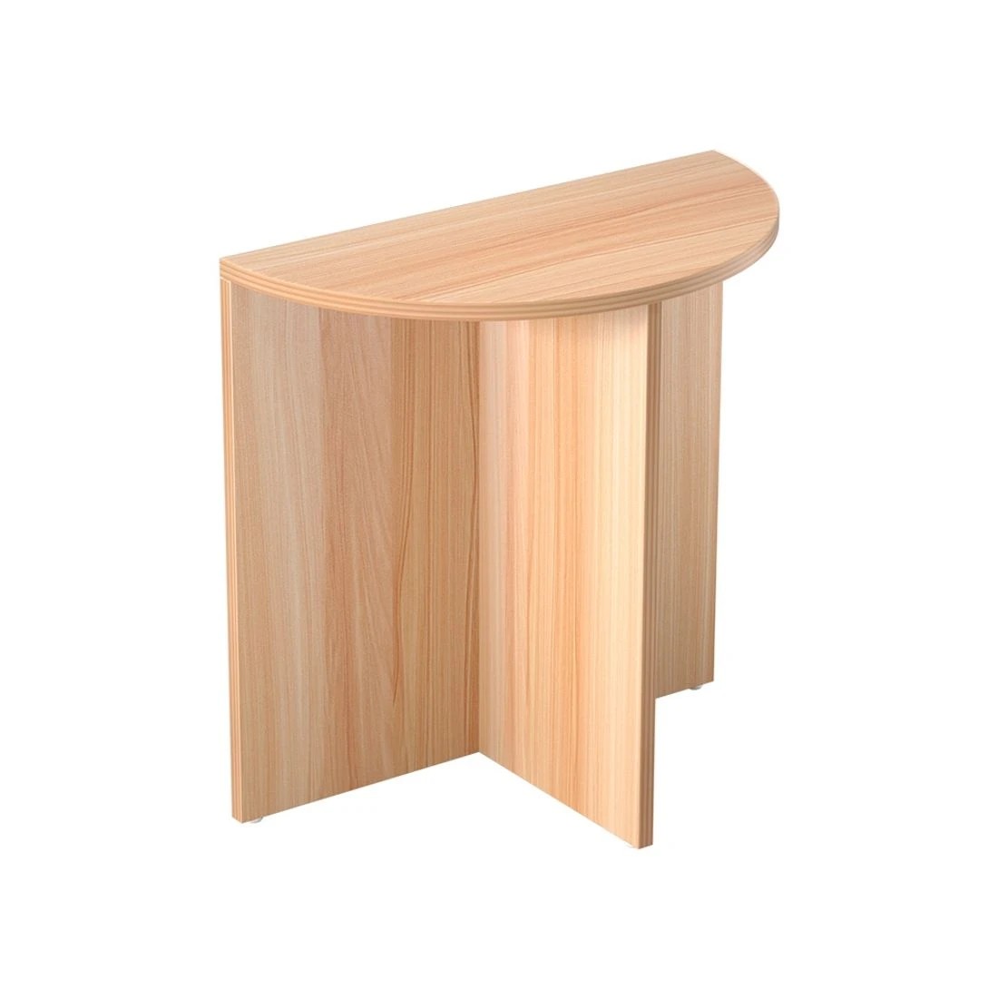 1 Artiss Coffee Table Semi-circle 48CM Pine Elva - Brown, 1 of 7