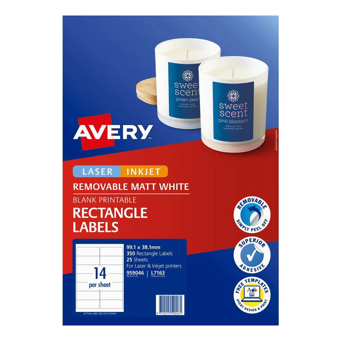 2 Avery Removable Multi-purpose Labels 14UP 25 Pack, 2 of 2