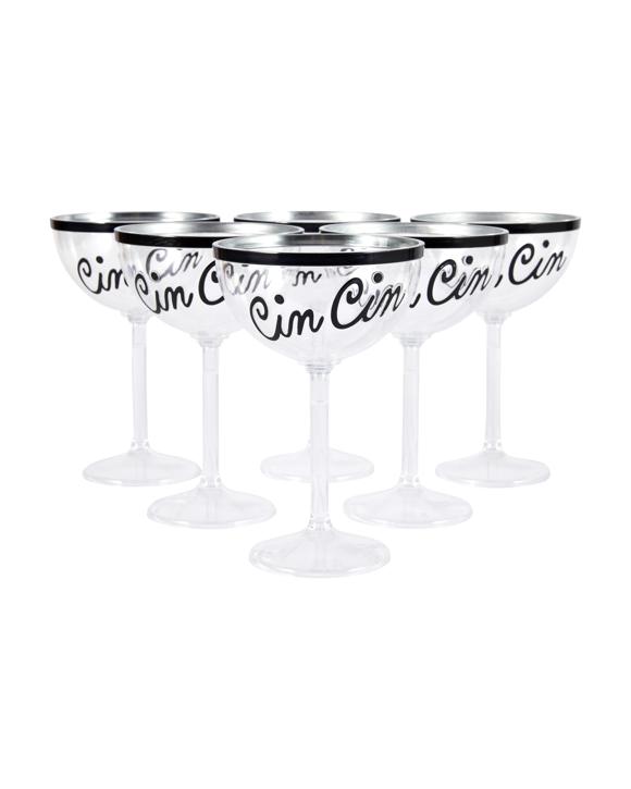 6 Piece Reusable Cin Cin Drink Coupes