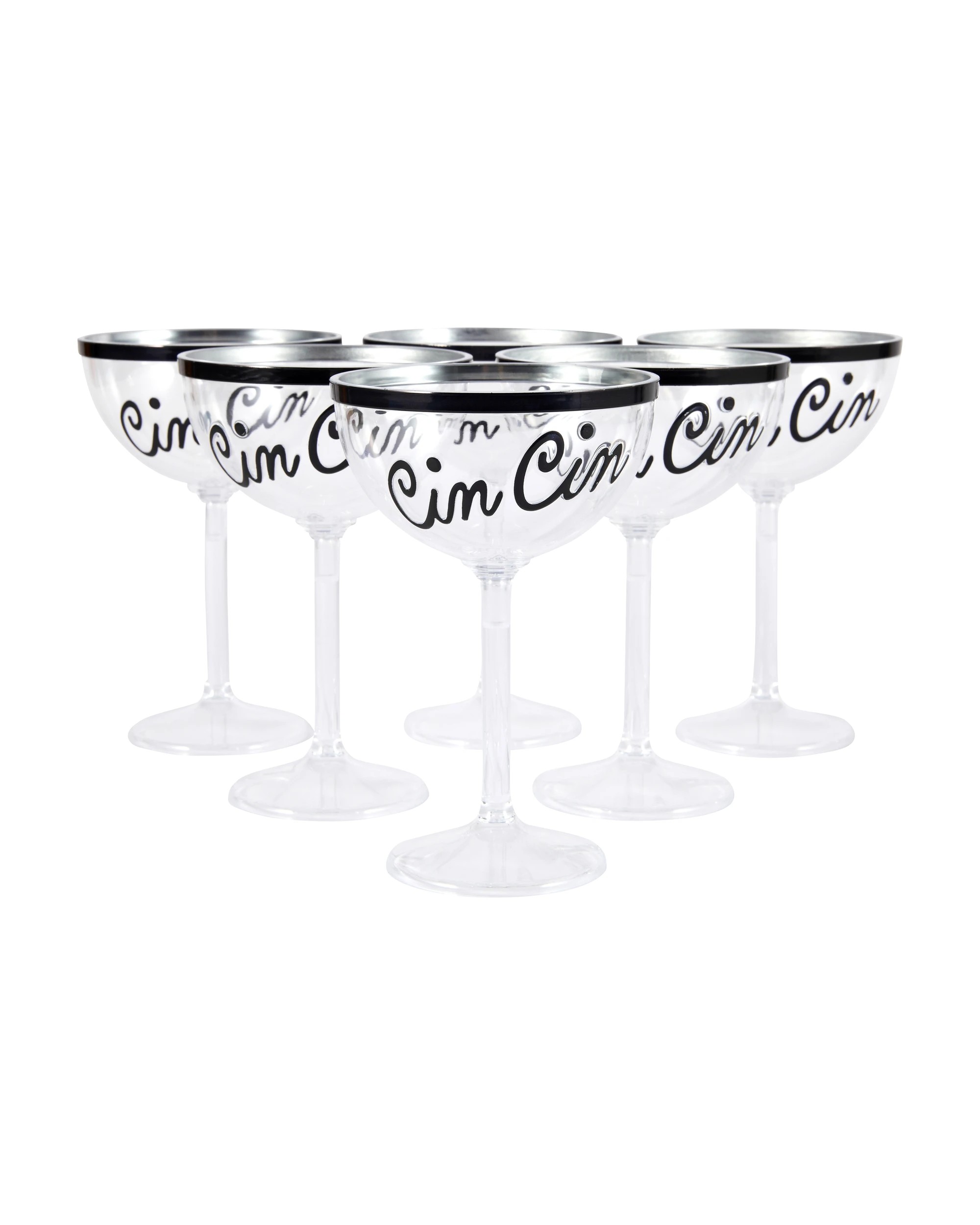 1 6 Piece Reusable Cin Cin Drink Coupes, 1 of 5