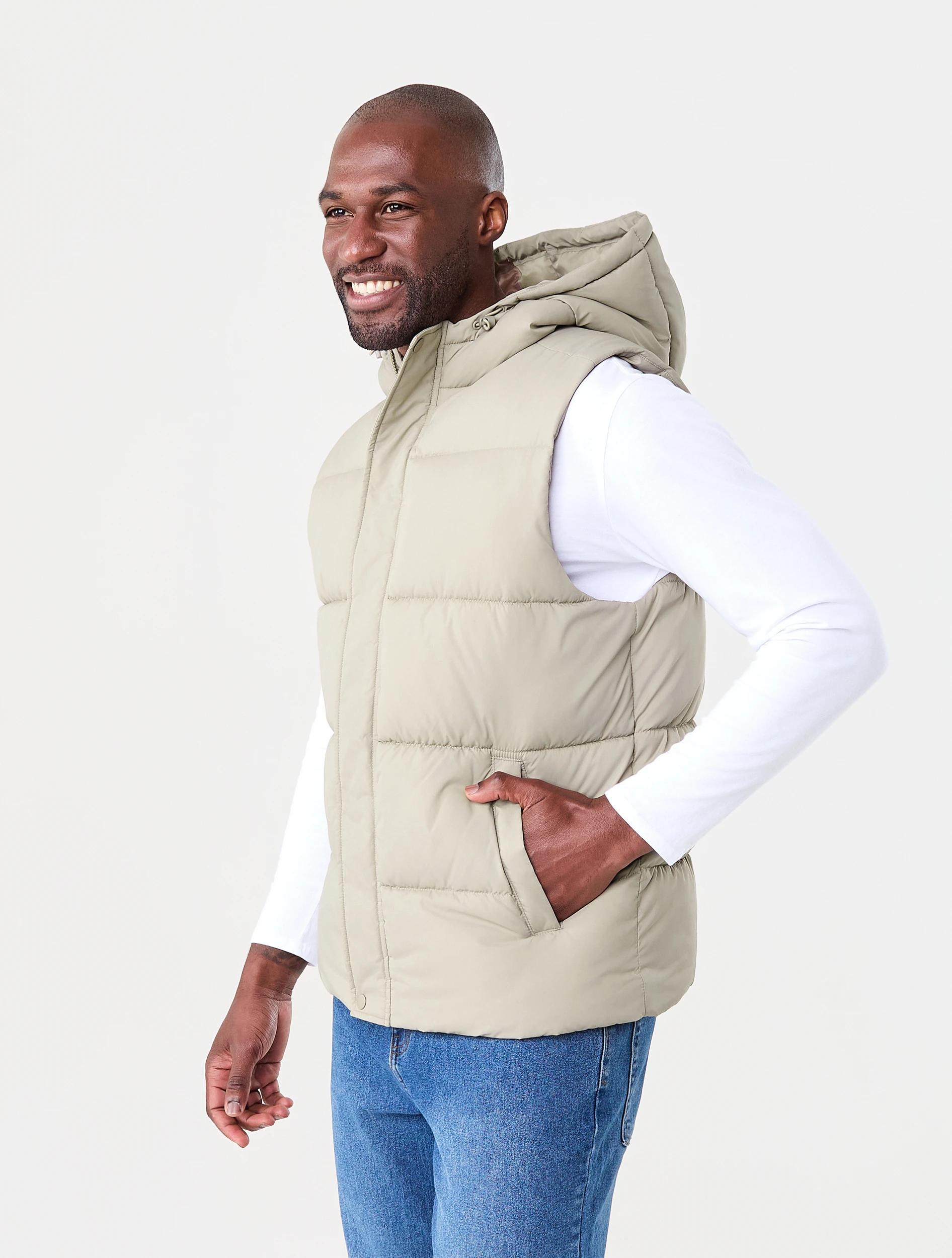 3 Hooded Puffer Vest Bge Khaki, 3 of 7