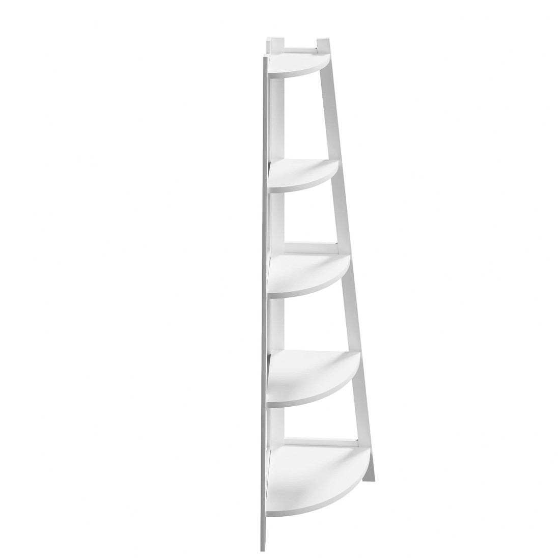 6 Oikiture Corner Ladder Shelf 5 Tier Home Storage Display Stand Bookshelf
 - White, 6 of 9