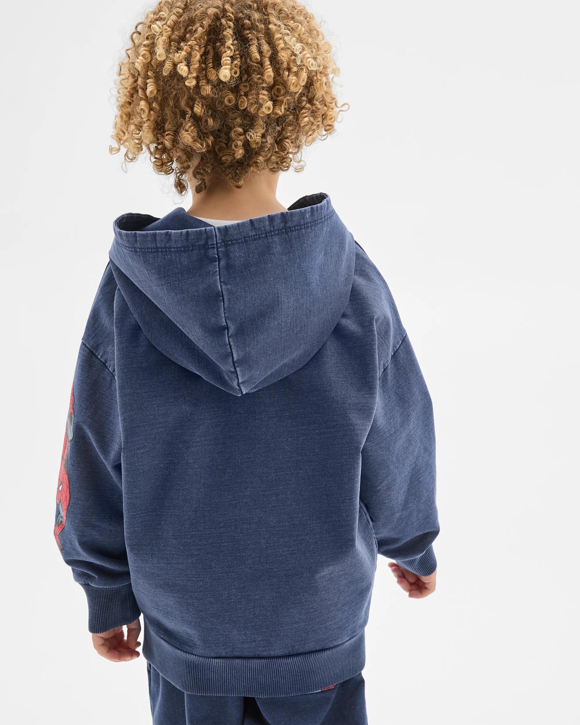 5 Marvel Spider-Man Australian Cotton Oversized Washed Sweat Hoodie BLACK IRIS, 5 of 8