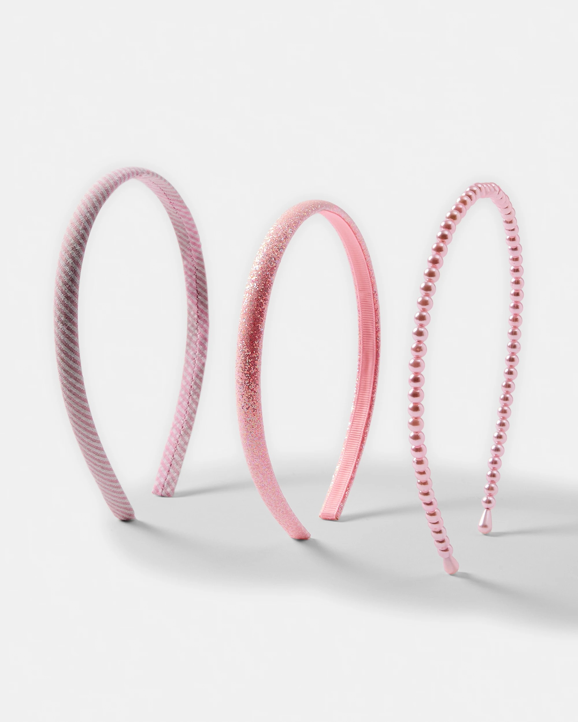 1 3 Pack Faux Pearl Headbands - Pink, 1 of 4