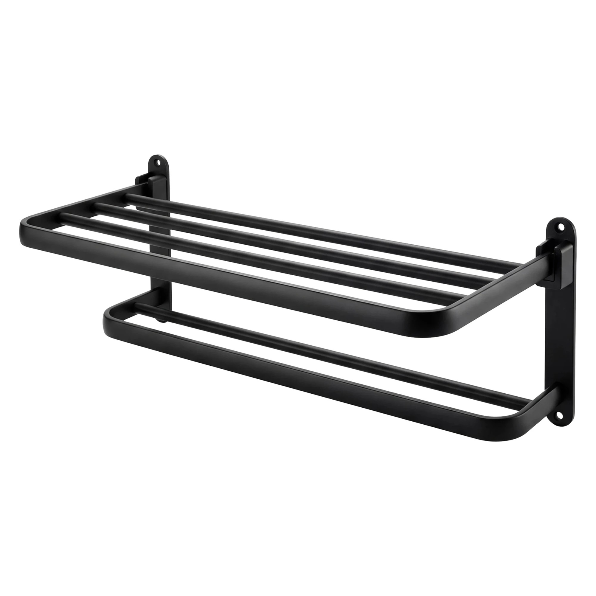 1 Levede Towel Holder With 2 Bars Wall Mounted - Black, 1 of 5