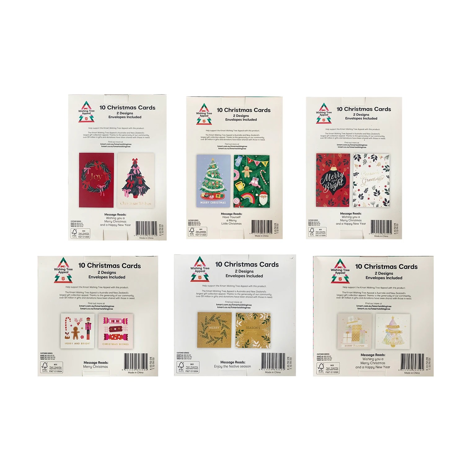 10 Wishing Tree 10 Pack Christmas Cards - Assorted, 10 of 10