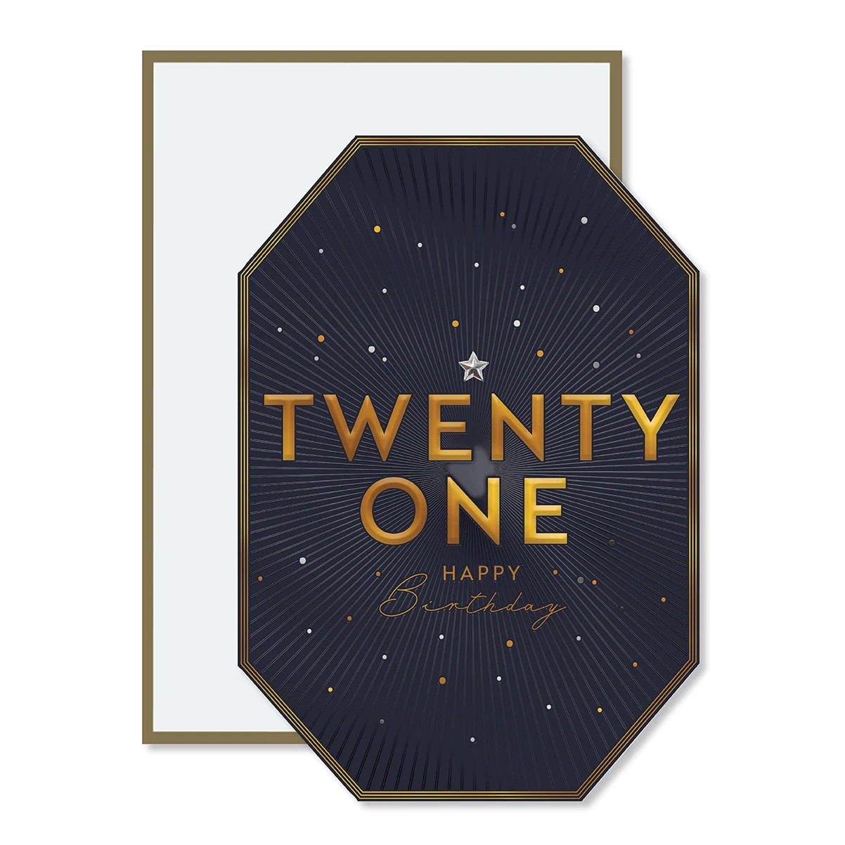 1 Hallmark 21st Birthday Card - Gold, 1 of 3