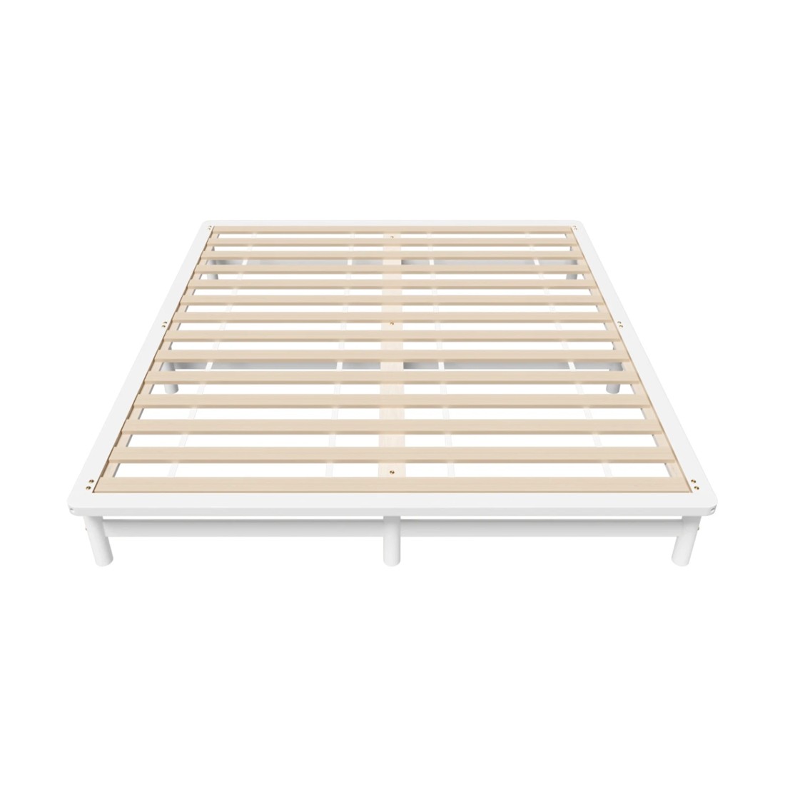 5 Oikiture Wooden Bed Frame King Size Base Platform Beds Solid Pine Wood
 - White, 5 of 10