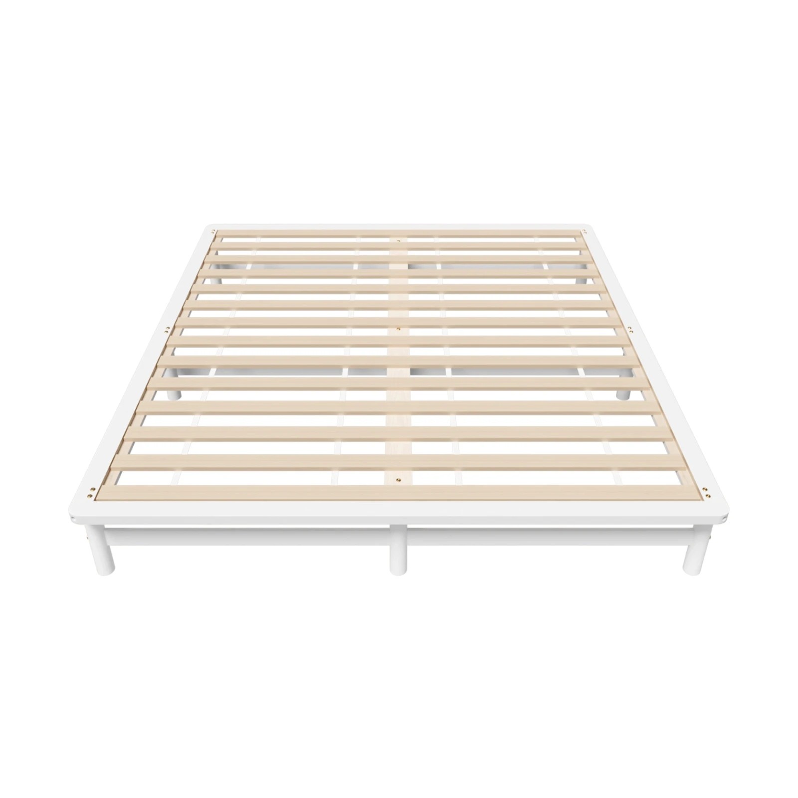 5 Oikiture Wooden Bed Frame King Size Base Platform Beds Solid Pine Wood
 - White, 5 of 10