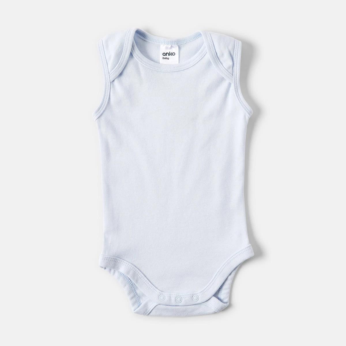 7 5 Pack Sleeveless Bodysuits Blue, 7 of 8