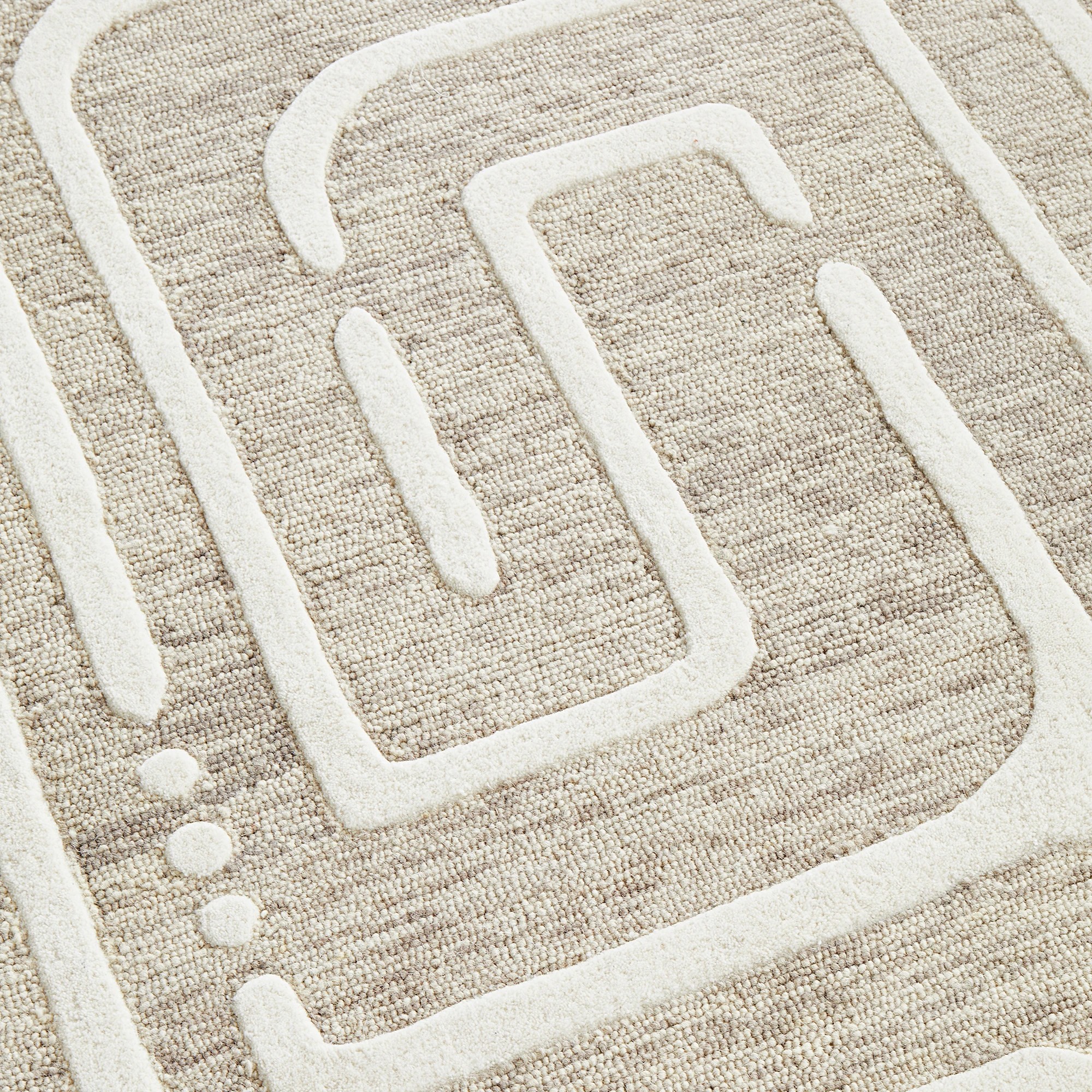 4 Common Ground Rugs Lumina Maze 225x155cm - Medium Wool Rug - Beige, 4 of 7