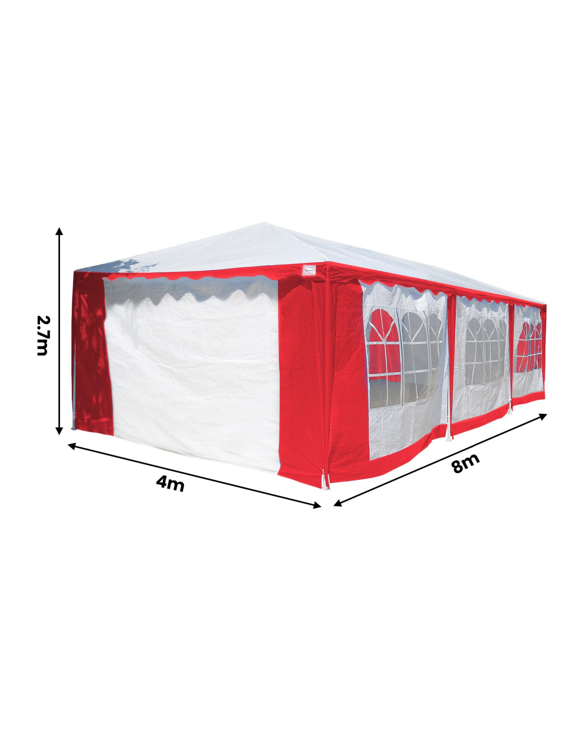 4 Wallaro Large 4m x8m Gazebo Party Wedding Tent Outdoor Event Marquee - Red, 4 of 6