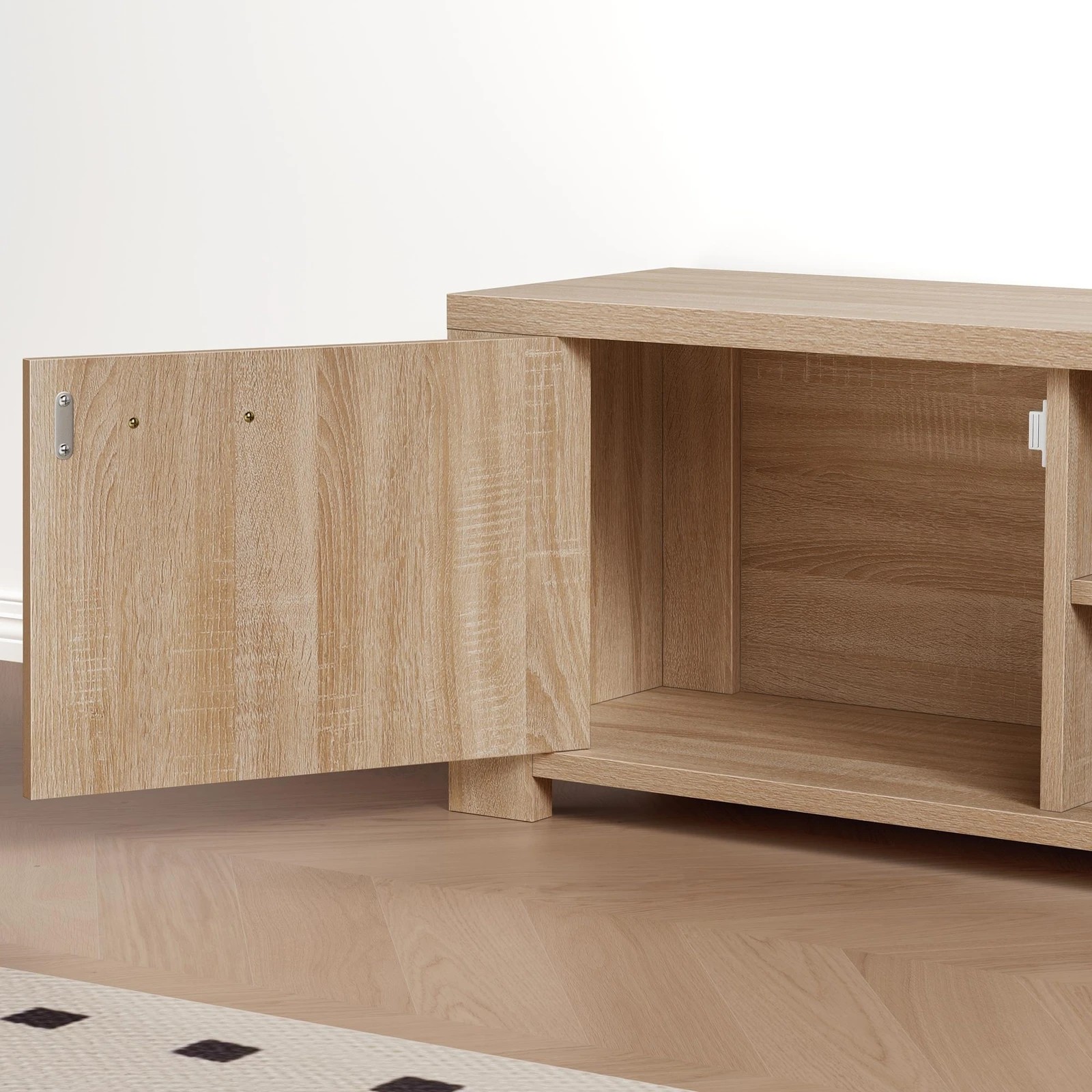 3 Alfordson TV Cabinet Entertainment Unit Stand Storage Shelf 160cm - Wood, 3 of 10