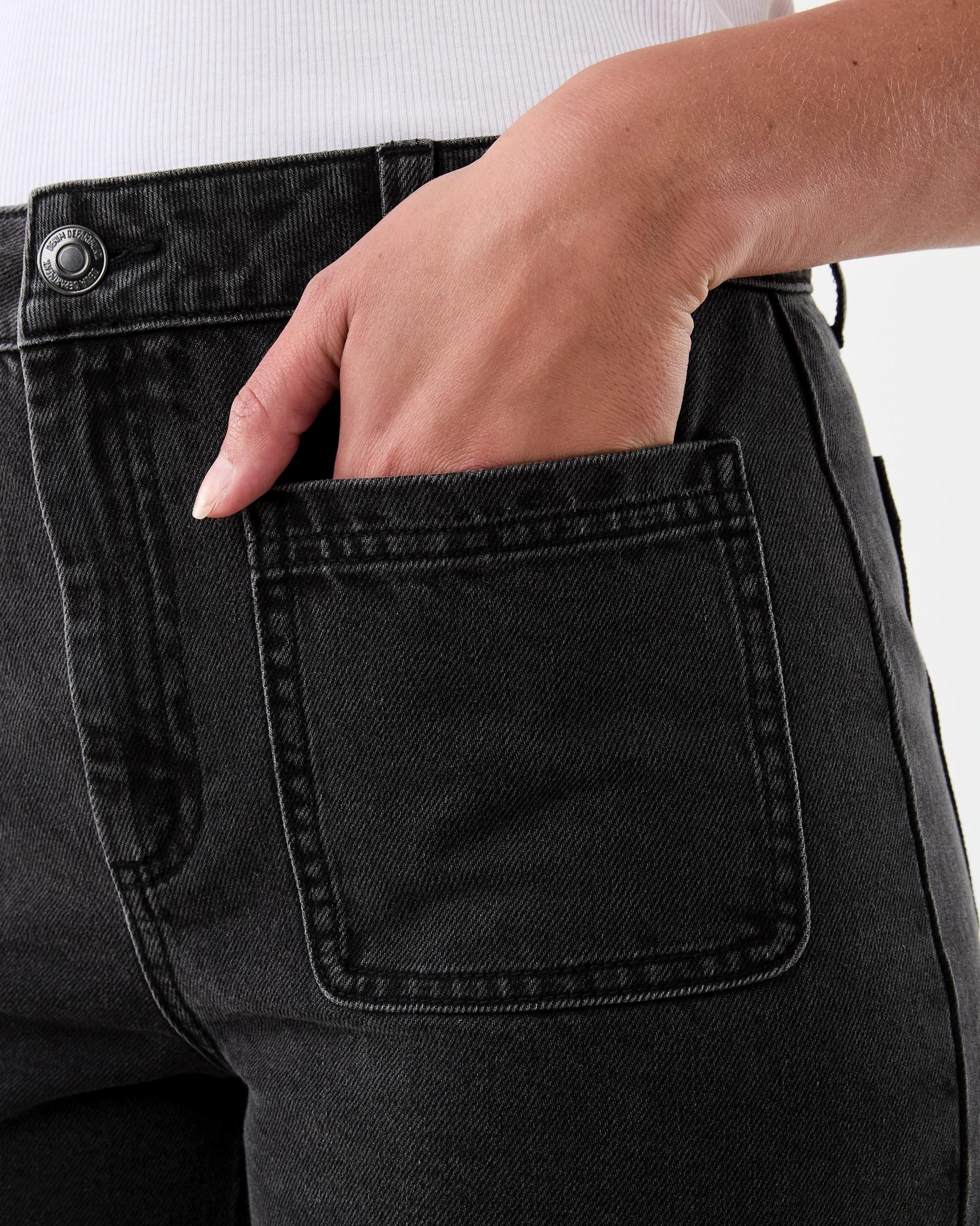 5 Cropped Wide Leg Jeans Black Wash, 5 of 6