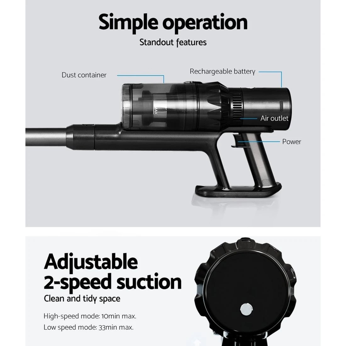 5 Devanti Stick Vacuum Cleaner Brushless Cordless 350w
 - Grey, 5 of 7