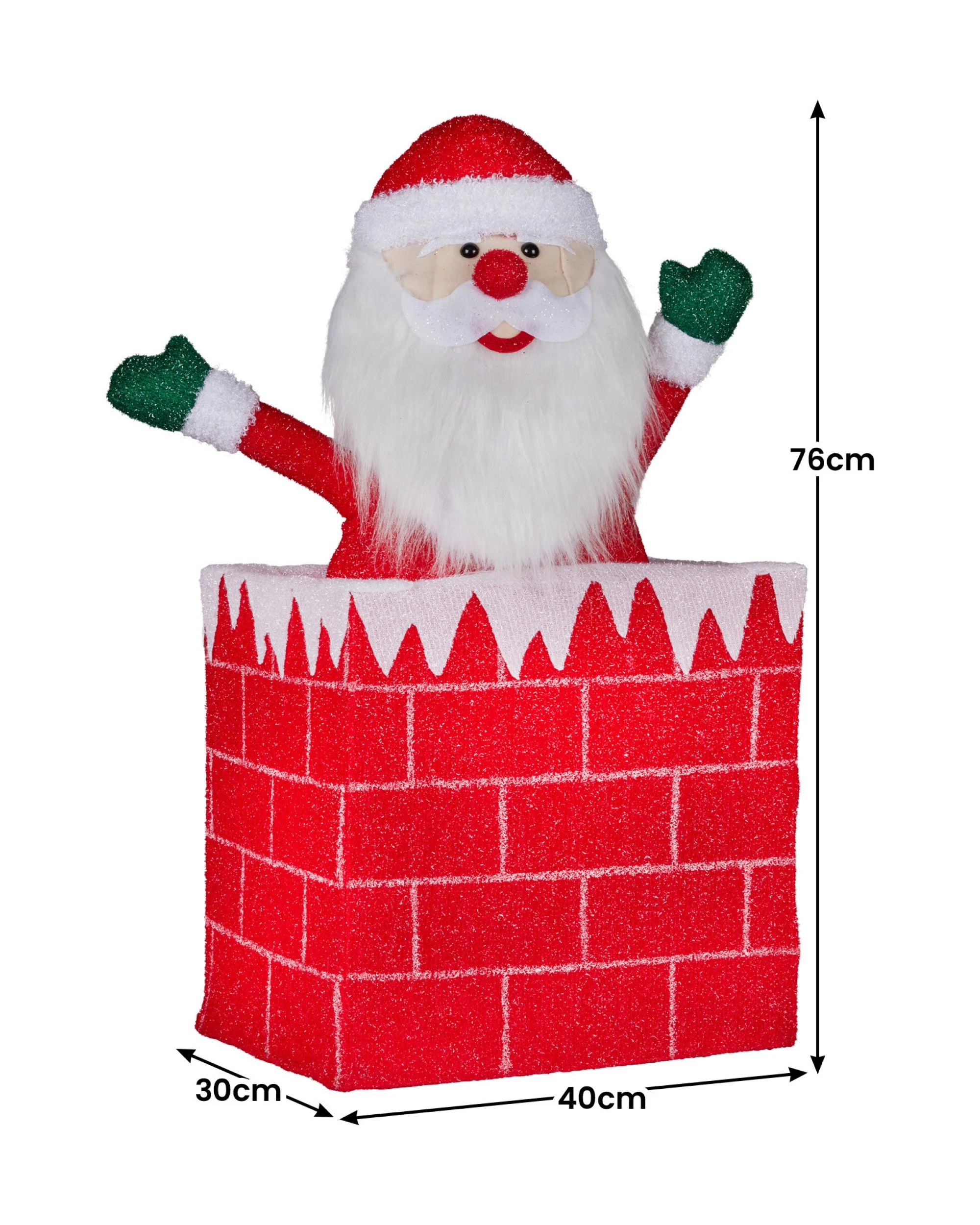 3 Christabelle 76cm Santa In Chimney Christmas Tree Warm White Led Lights Animated Decoration Ornament, 3 of 6