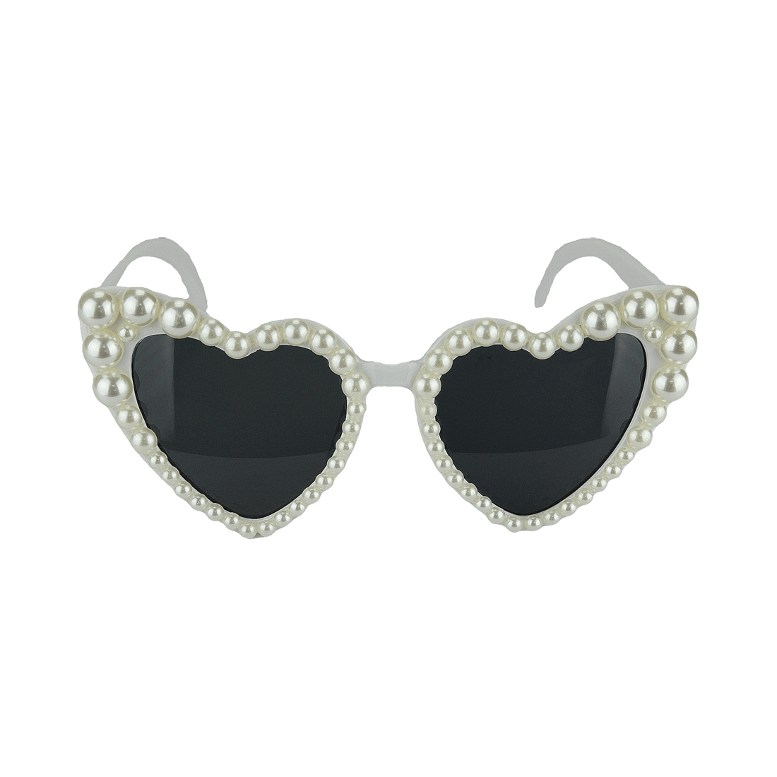 1 JD Party White Pearl Heart Party Glasses, 1 of 3