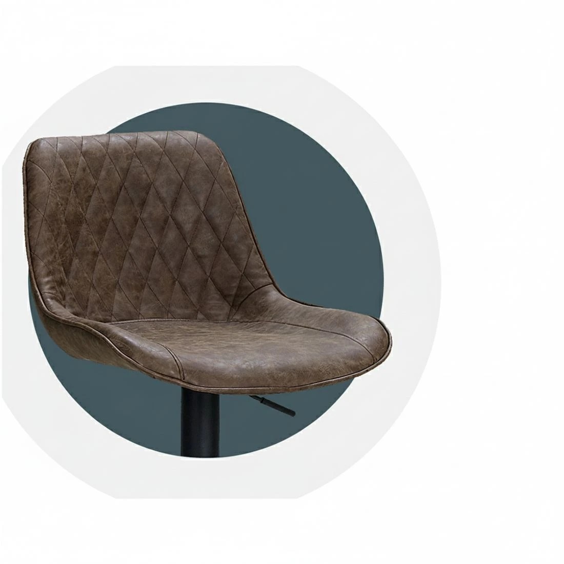 4 Artiss 2x Bar Stools Gas Lift Vintage Leather - Brown, 4 of 5