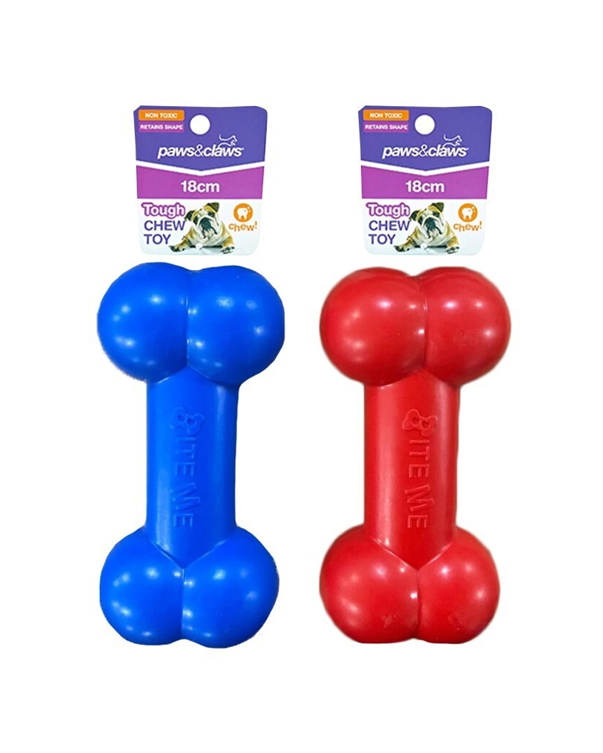 4 Paws And Claws 18cm Super Tuff Bone Tpr Pet Dog Toy - Durable Chew Toy - Assorted, 4 of 4