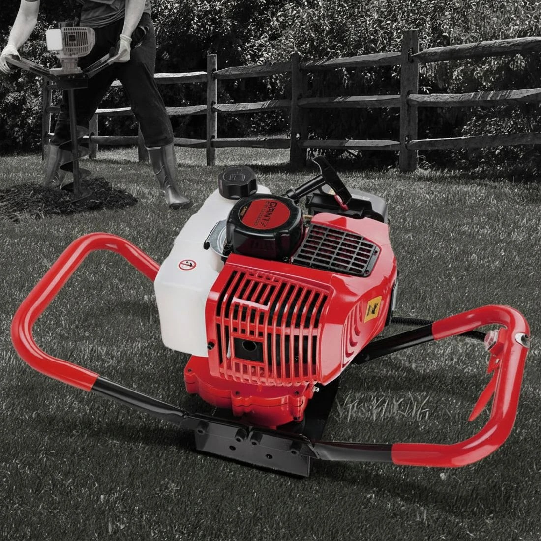 5 Giantz Post Hole Digger Motor Only Petrol Engine - Red, 5 of 5