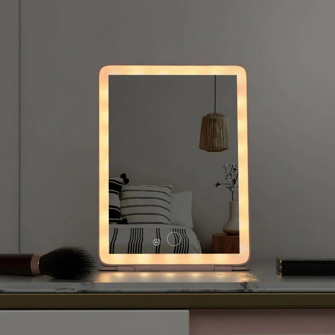 5 Embellir Compact Makeup Mirror w/ LED Light Portable Foldable Travel Beauty - Pink, 5 of 6