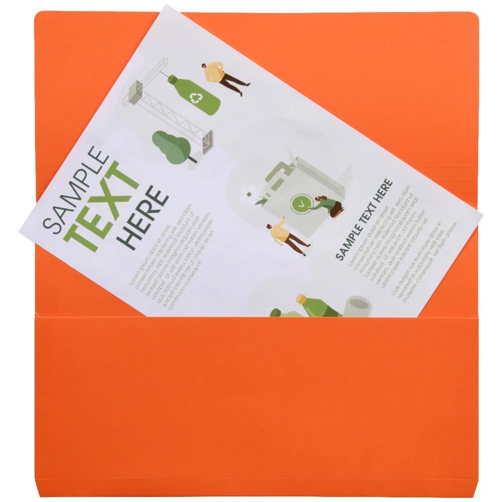 3 J.Burrows Foolscap Document Wallet 220gsm Orange, 3 of 3