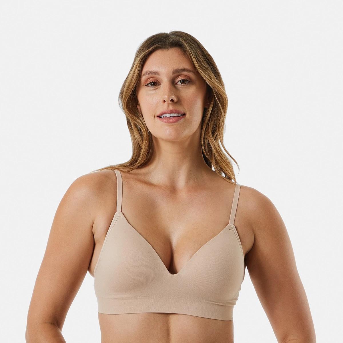 3 2 Pack Wirefree Seamfree T-shirt Bra BLACK, SOFT SAND BEIGE, 3 of 8