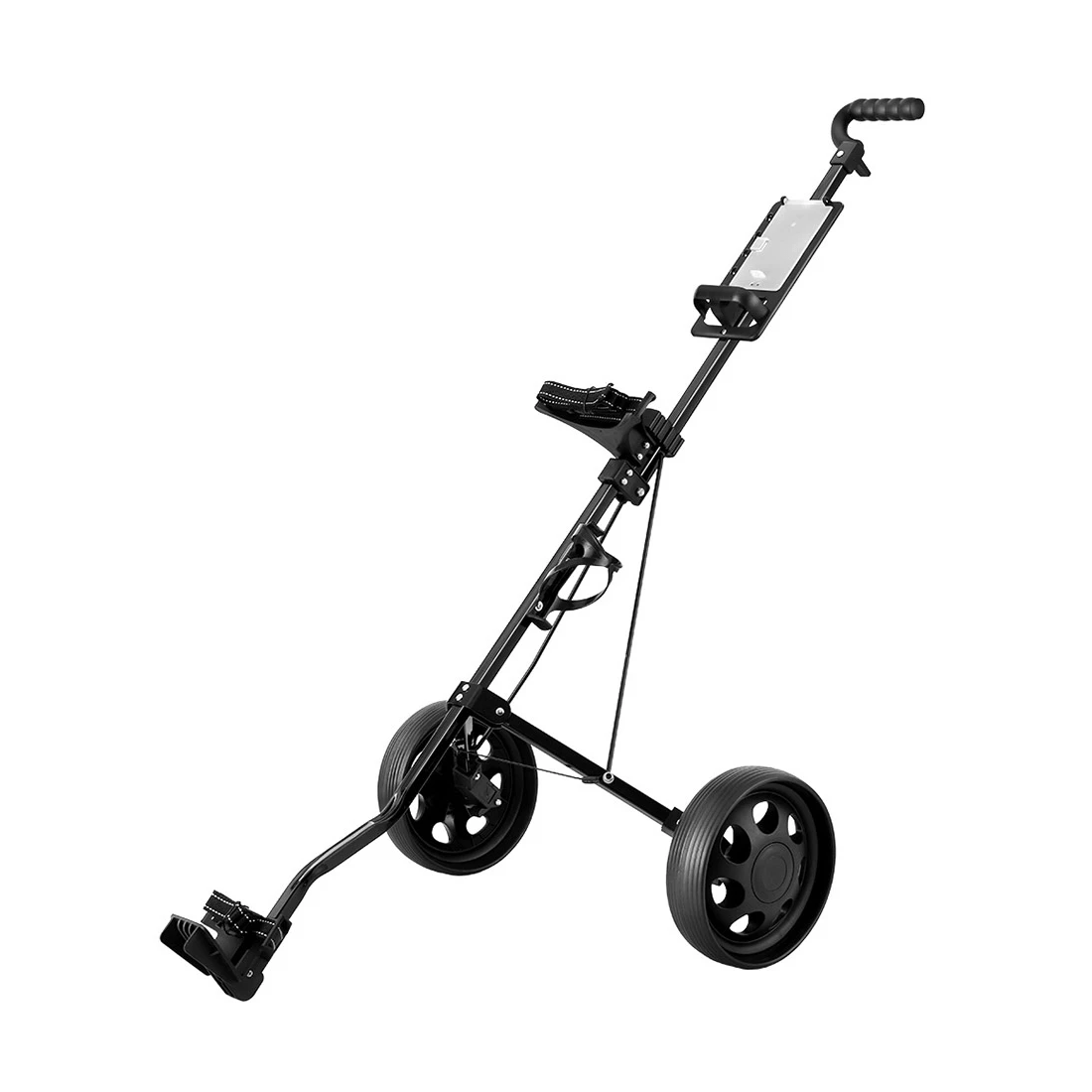 1 Everfit Golf Buggy Quick Folding Trolley Golf Cart Trolley 2 Wheels Cup Holder - Black, 1 of 2