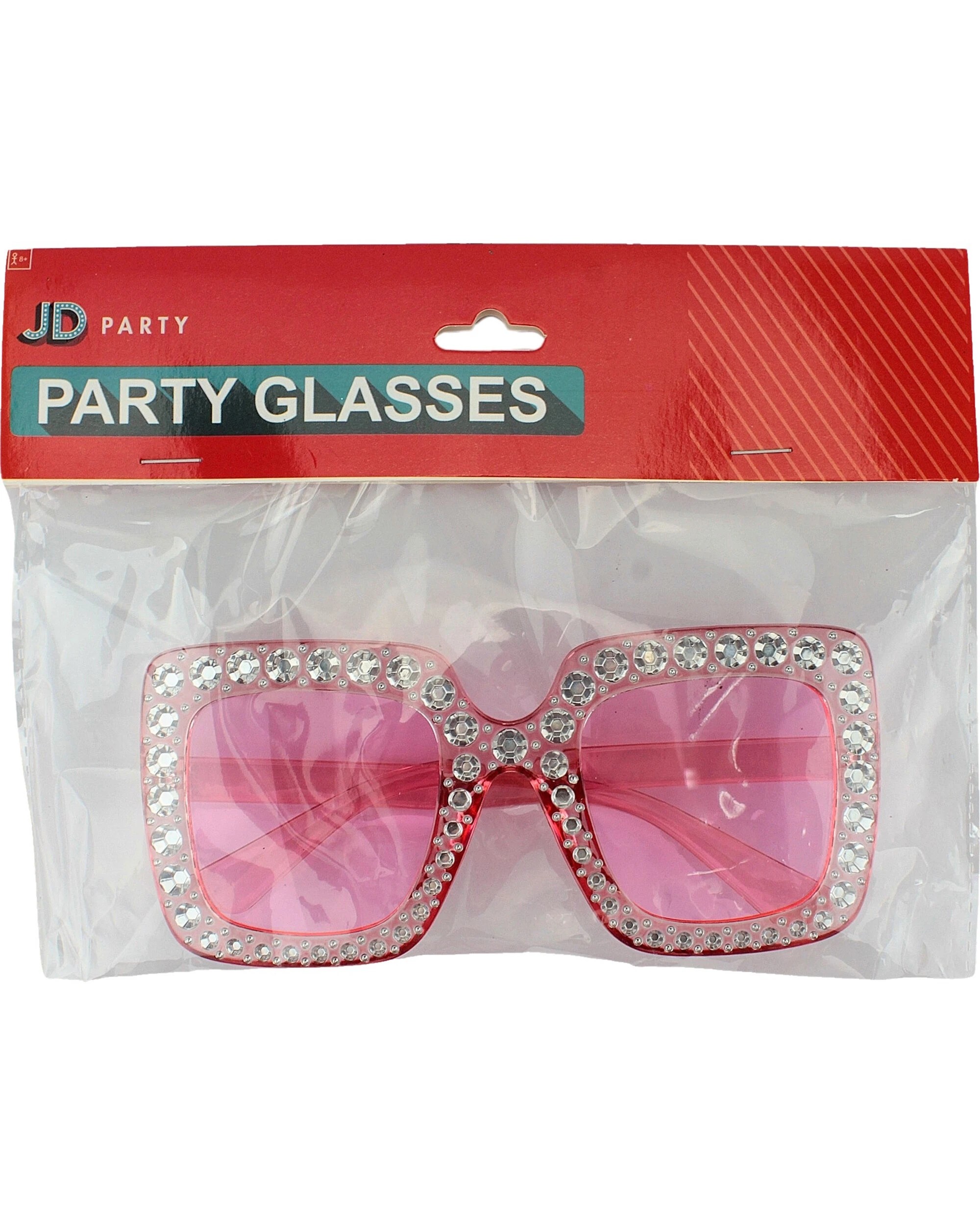3 JD Party Bling Oversized Square Party Glasses - One Size - Pink, 3 of 3