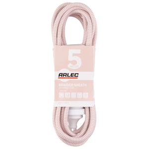 5m Arlec Braided Sheath Extension Lead - Pink