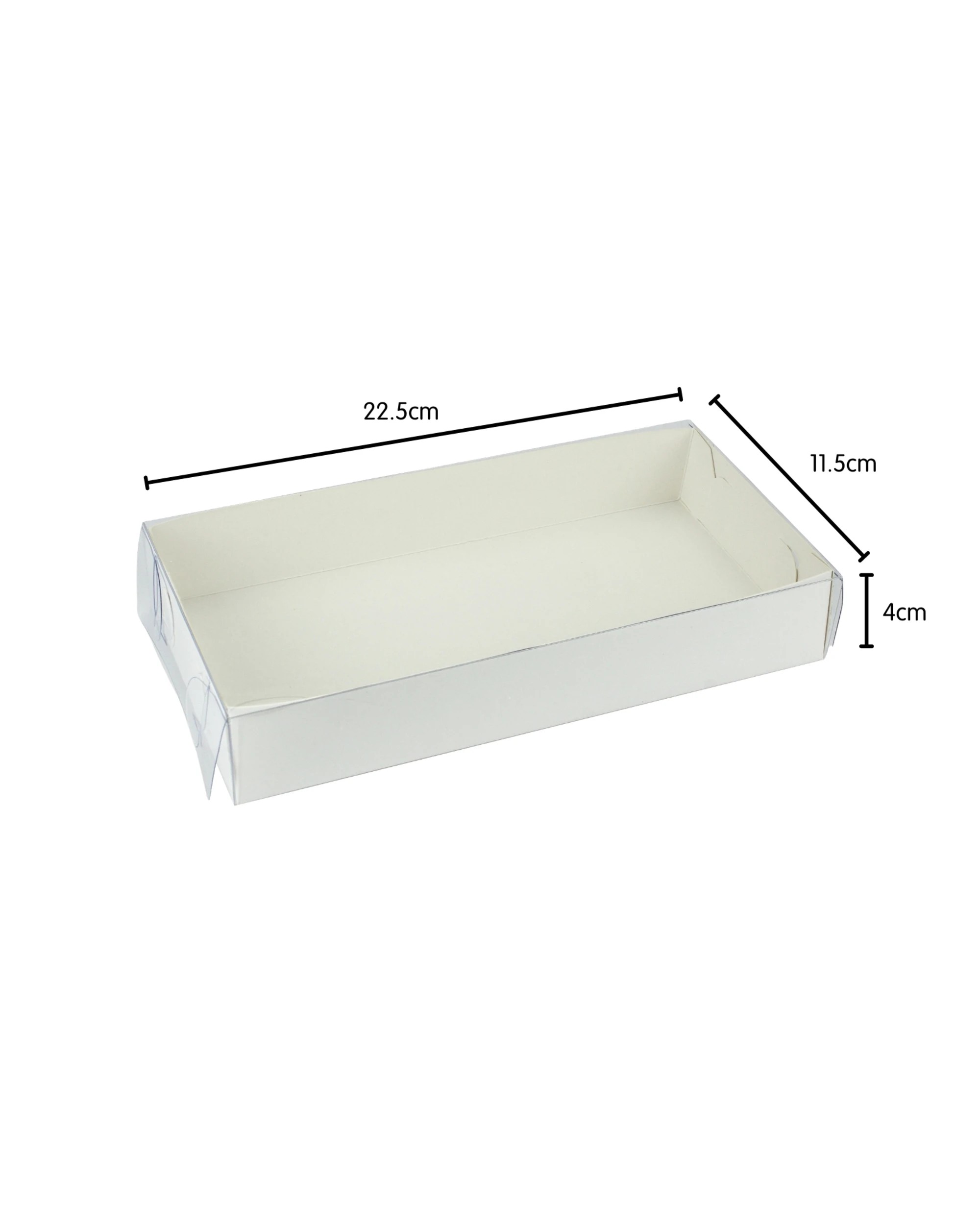 3 Durmaz Rectangle Cookie Biscuit Boxes with Clear Plastic Lids 22.5cm Pack of 2 - White, 3 of 4