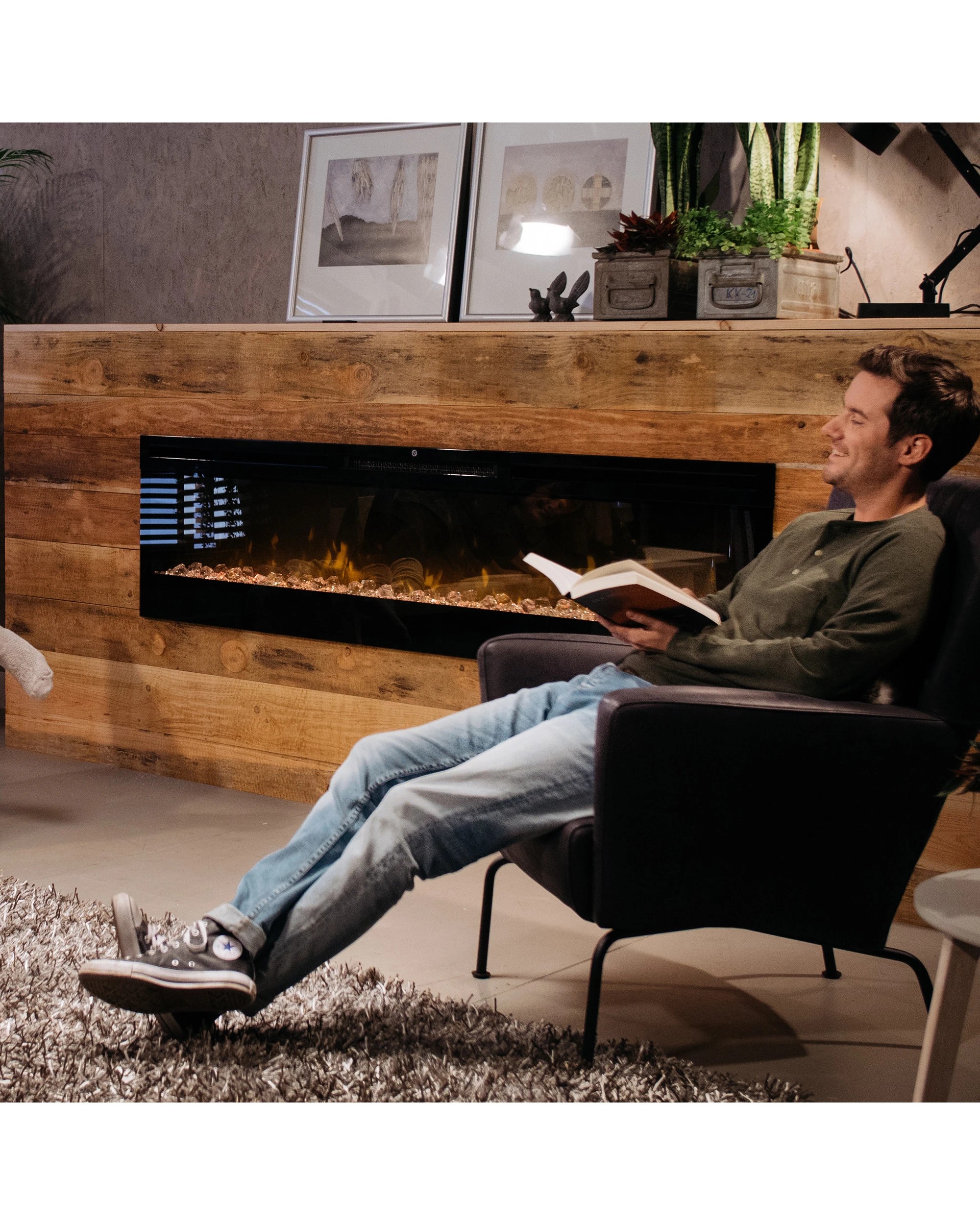 5 Dimplex PRISM Wall Mounted Electric Fireplace in 74-inches - Black, 5 of 8