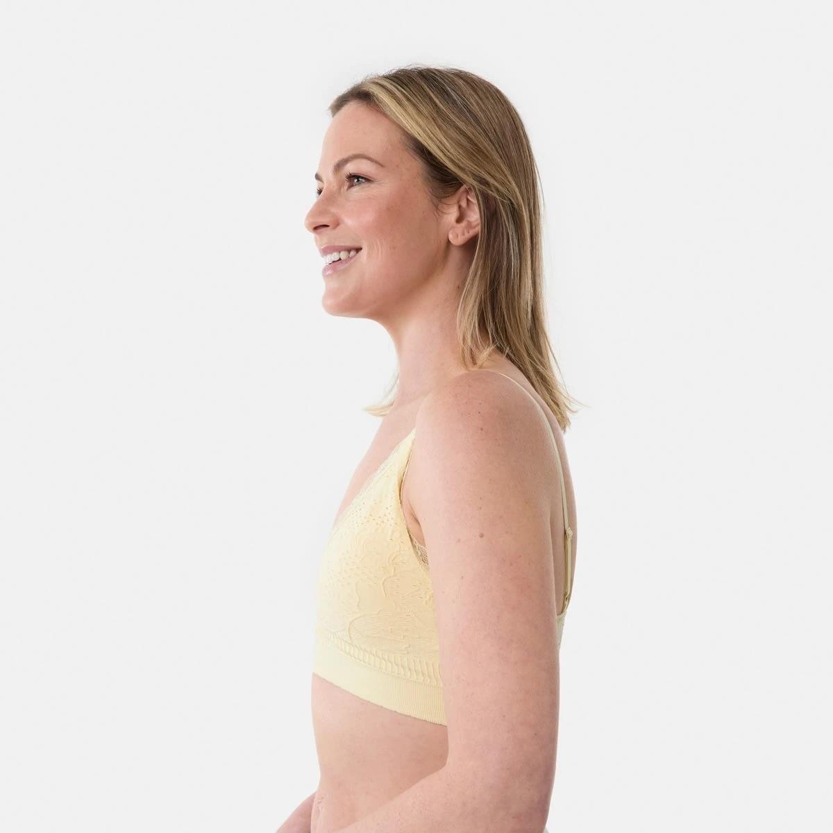 2 Wirefree Seamfree Floral Bralette LEMON ICING, 2 of 5