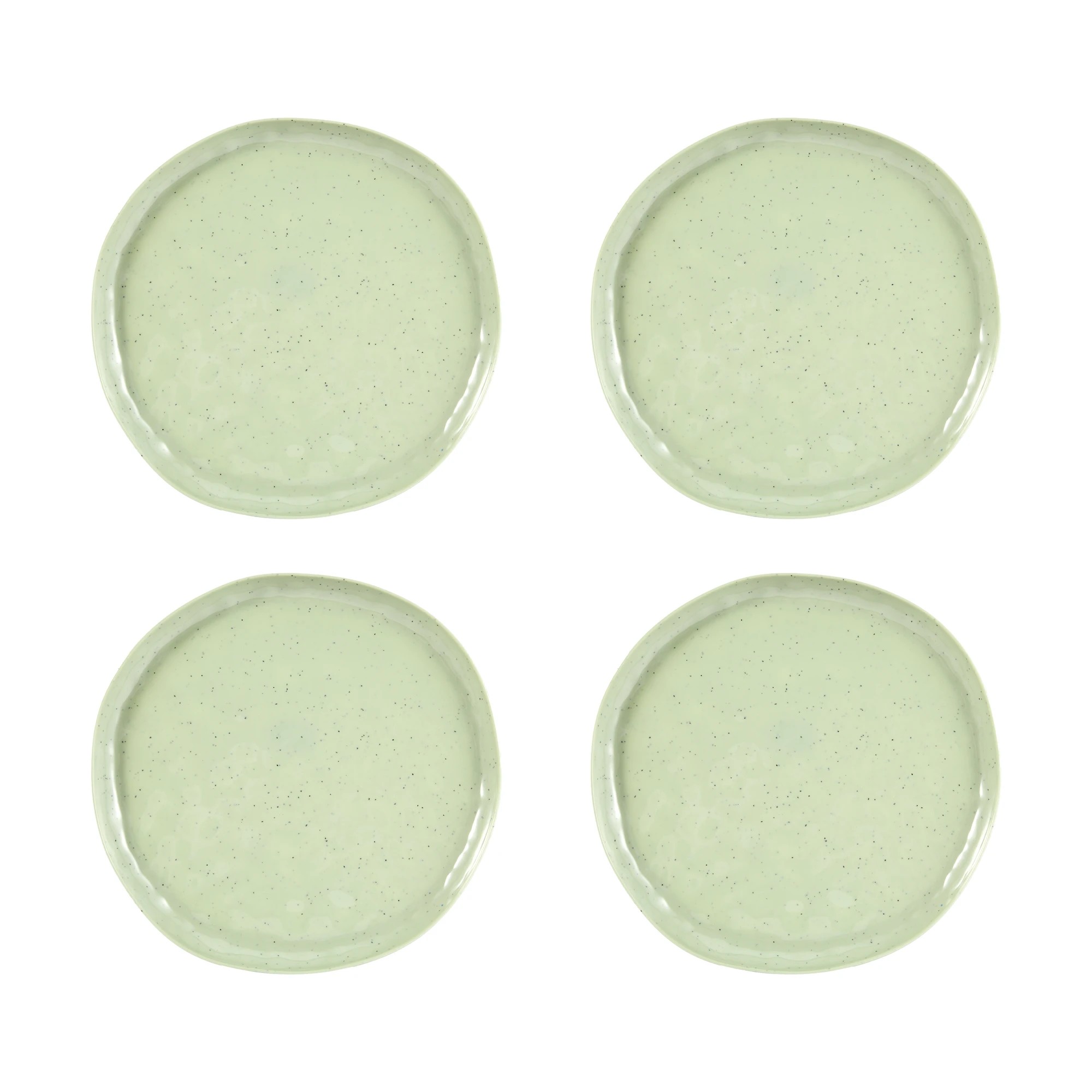 3 4 Pack Green Glazed Look Dinner Plates, 3 of 8