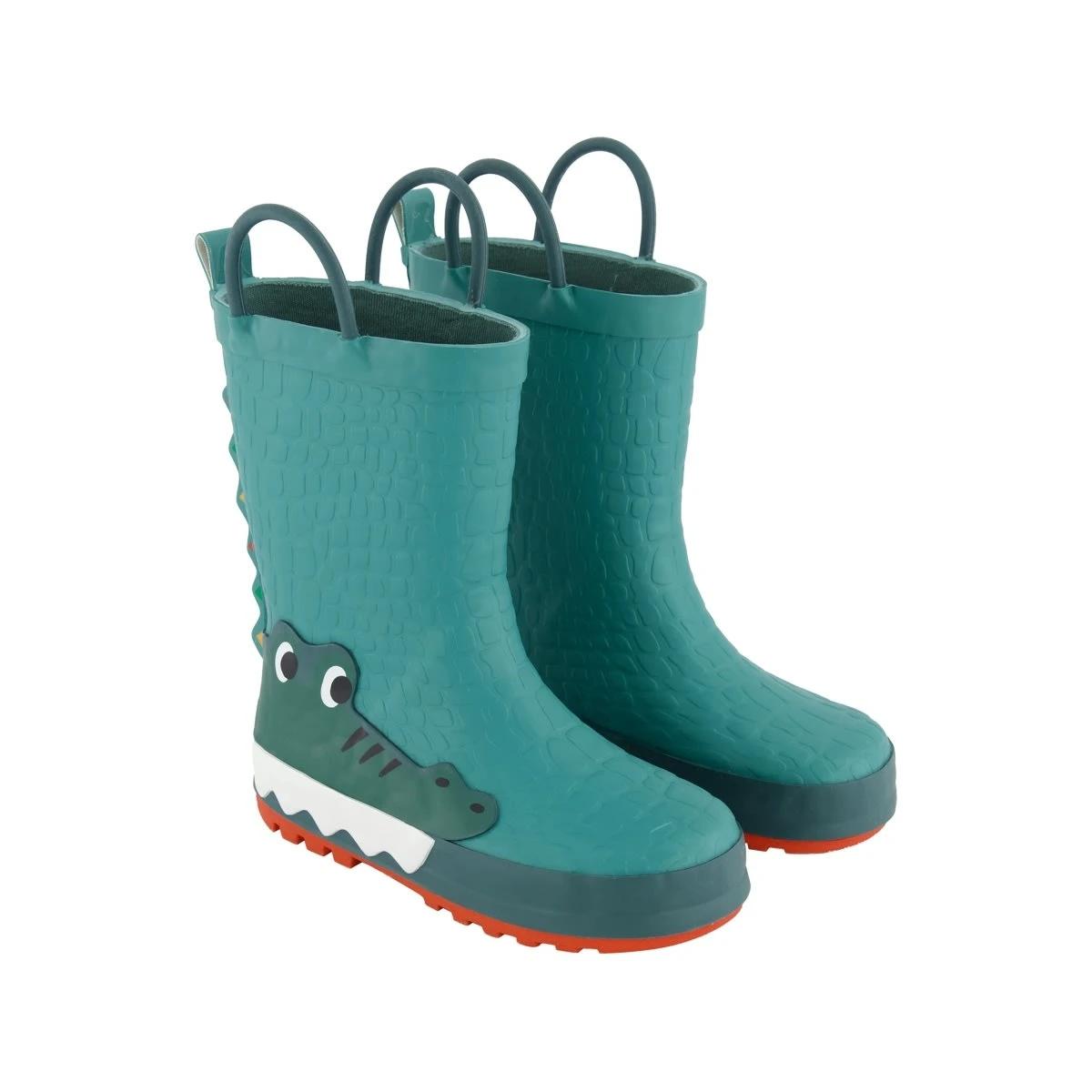 3 Junior Novelty Rainboots Croc Green, 3 of 6
