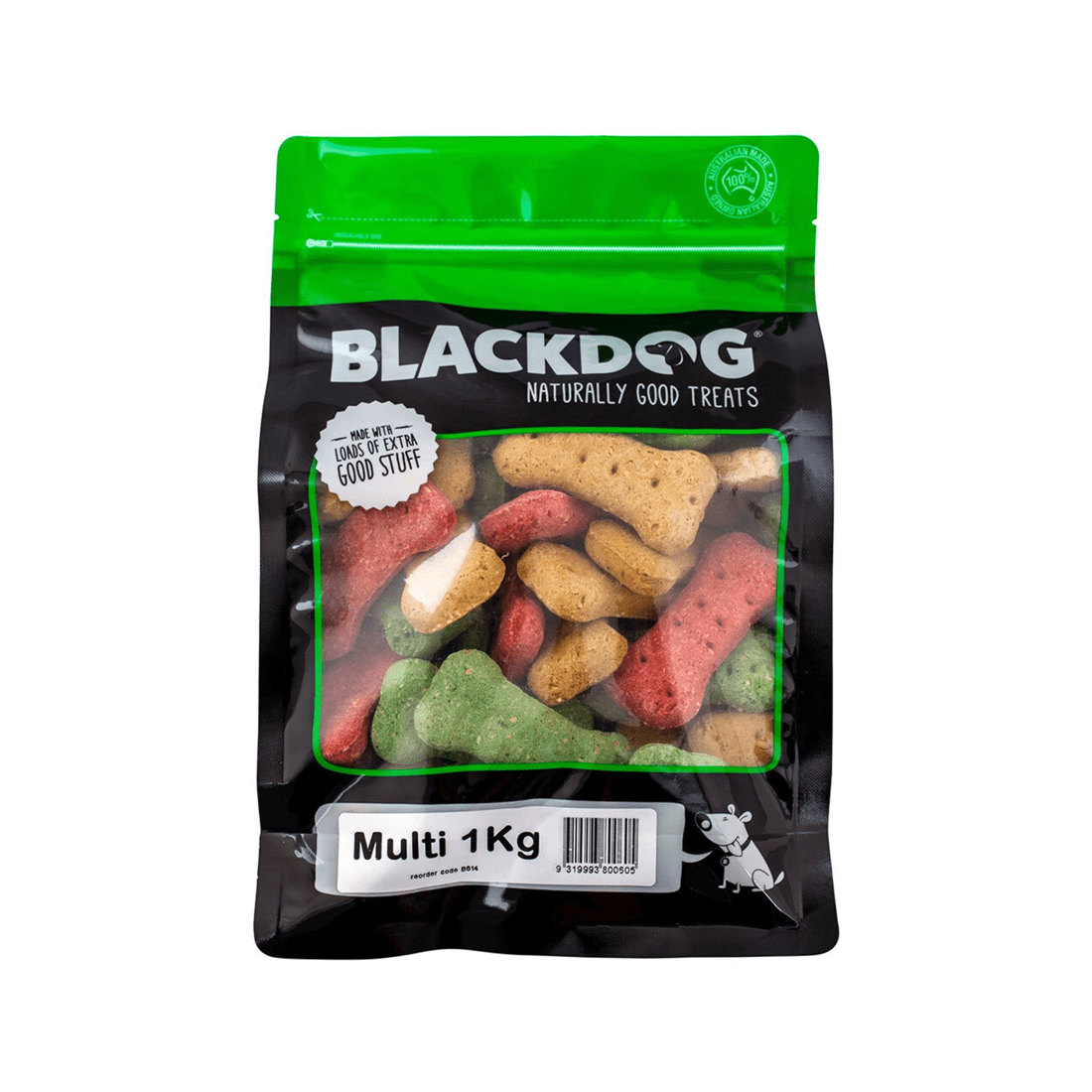 1 Blackdog 1kg Multi Mix Oven Baked Low Fat Healthy Dog Biscuits Treats - Australian Made
 - Multi, 1 of 2