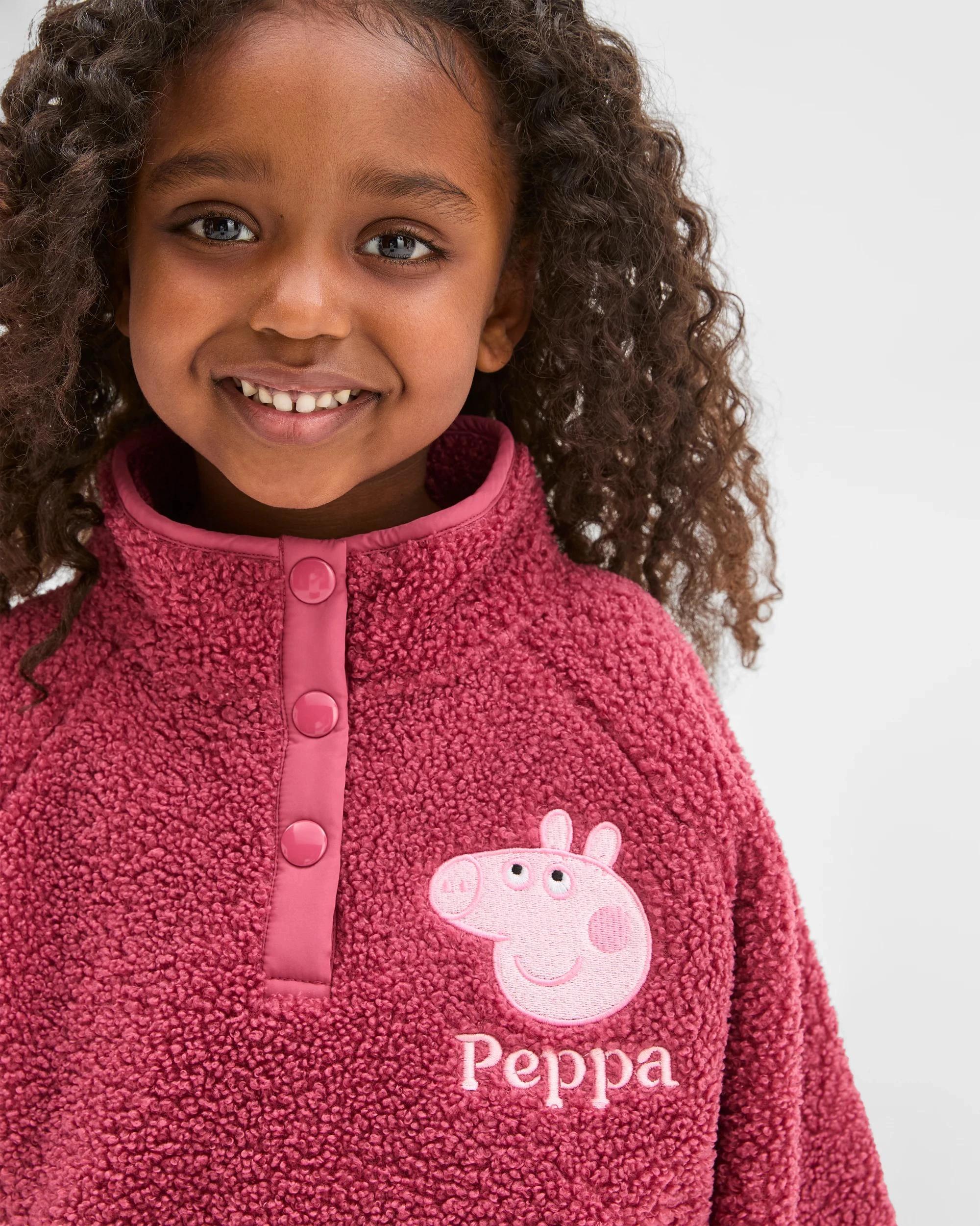 3 Peppa Pig Teddy Fleece Embroidered Jacket PINK, 3 of 8
