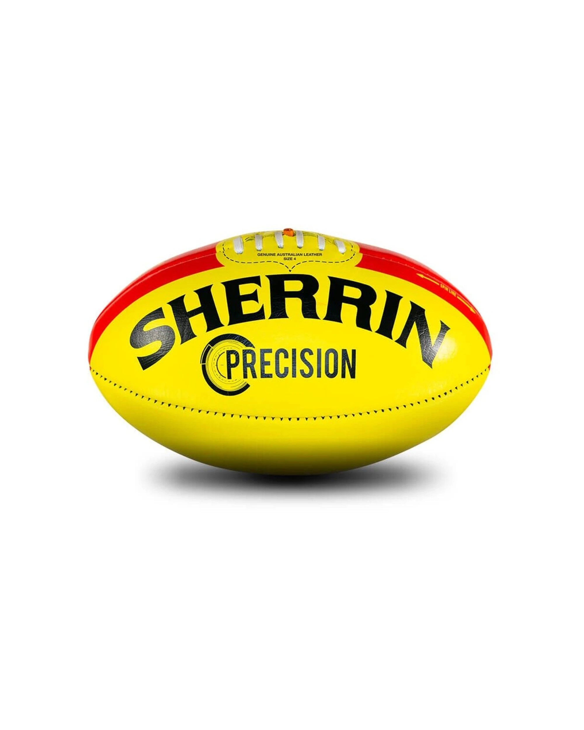 1 Sherrin Precision Leather Australian Rules Training Football Size 4 - Yellow, 1 of 4