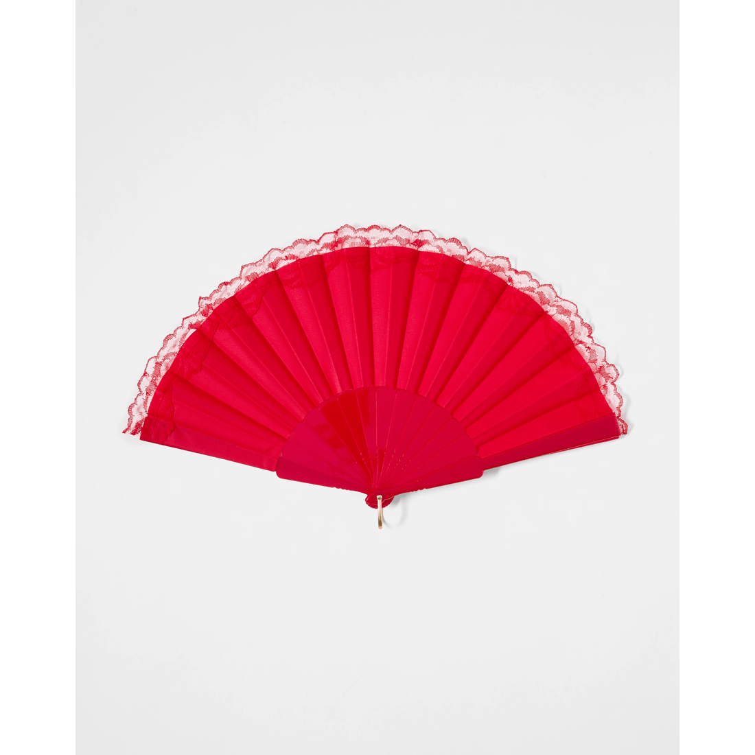 1 Lace Trim Fan - Red, 1 of 3