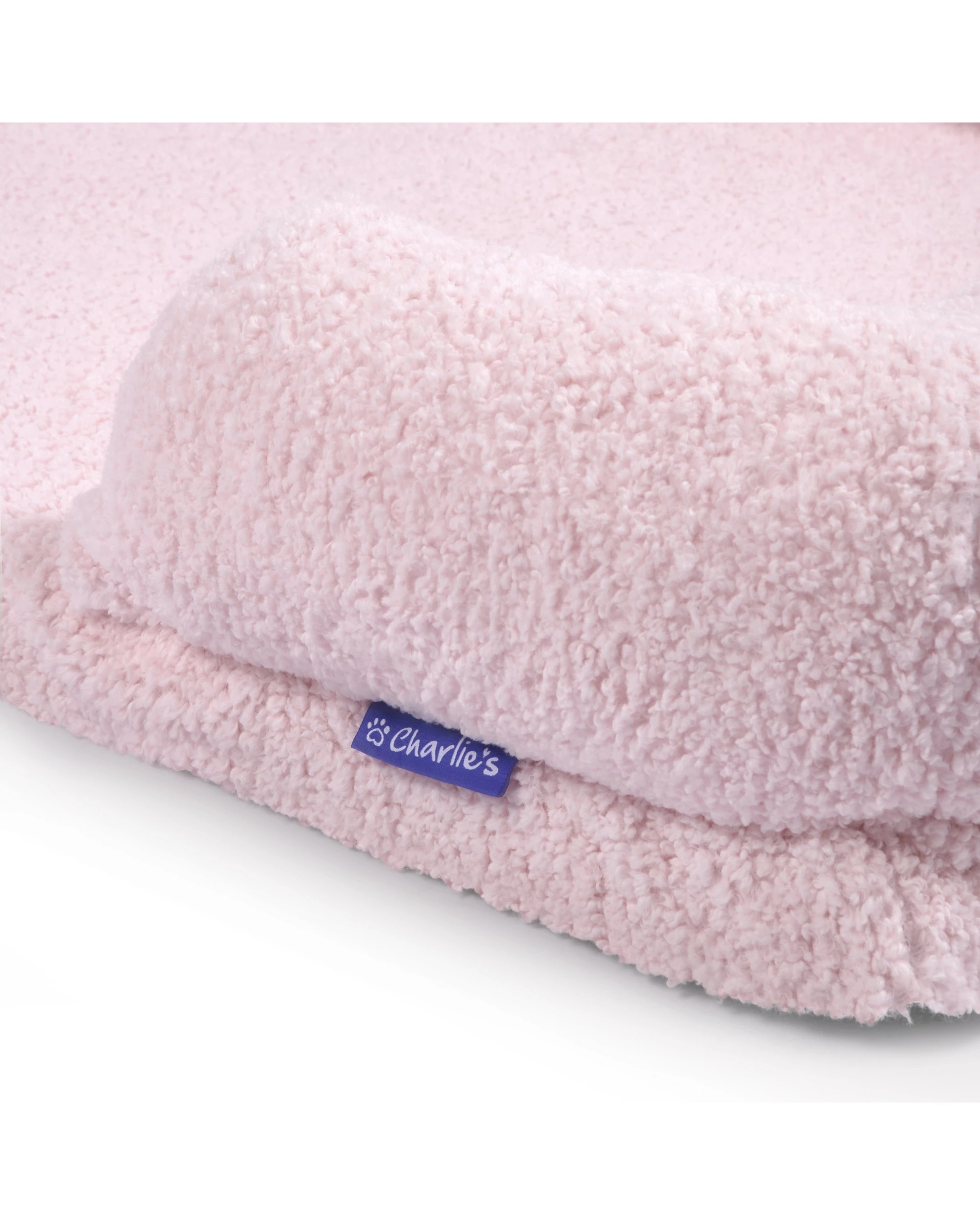 5 Charlie's Teddy Fleece Orthopedic Memory Foam Sofa Dog Bed with Bolster Large - Pink, 5 of 6