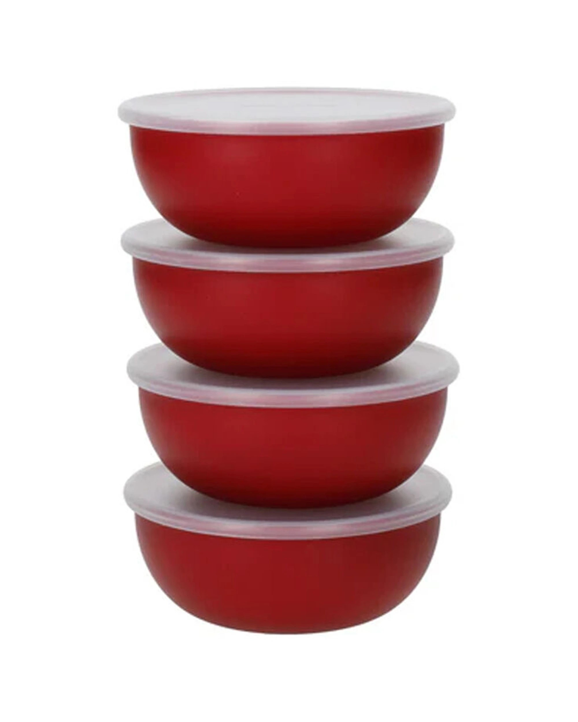 1 KitchenAid 4pc Pinch Food Storage Container Bowls With Lids 4oz Capacity - Red, 1 of 5