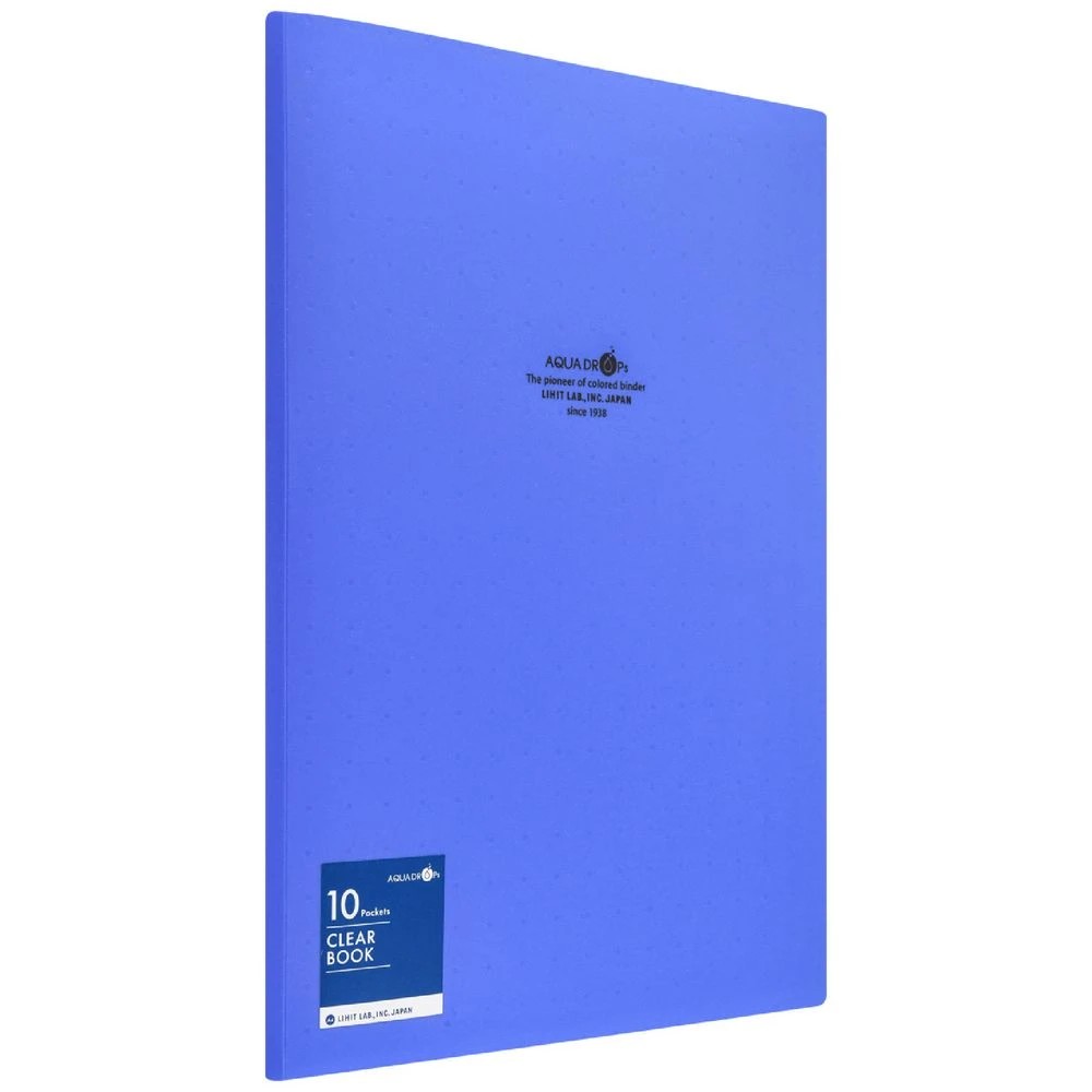 1 Aqua Drops Display Book A4 10 Pockets Vivid Blue, 1 of 4