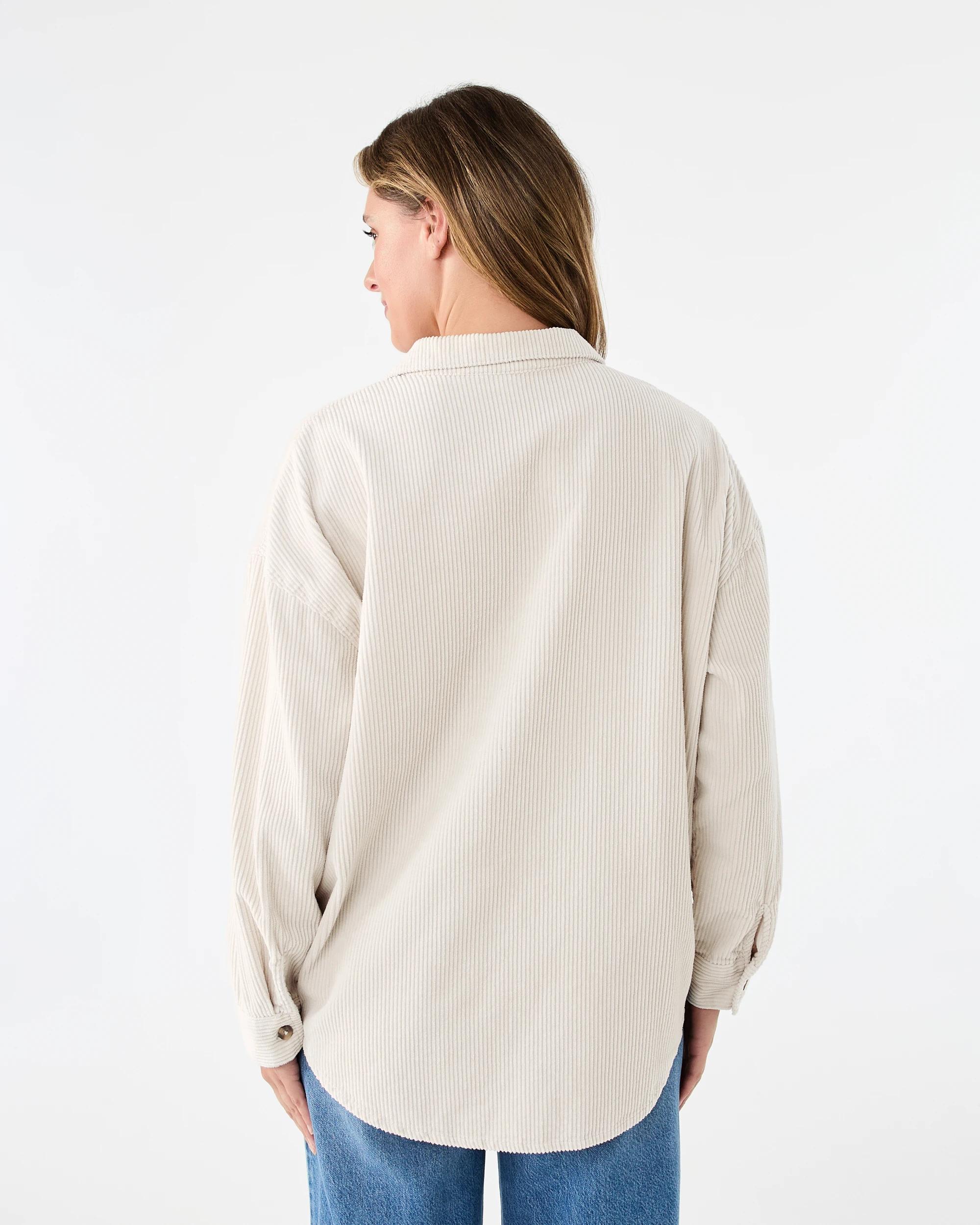 3 Long Sleeve Corduroy Shirt Lt Stone, 3 of 8