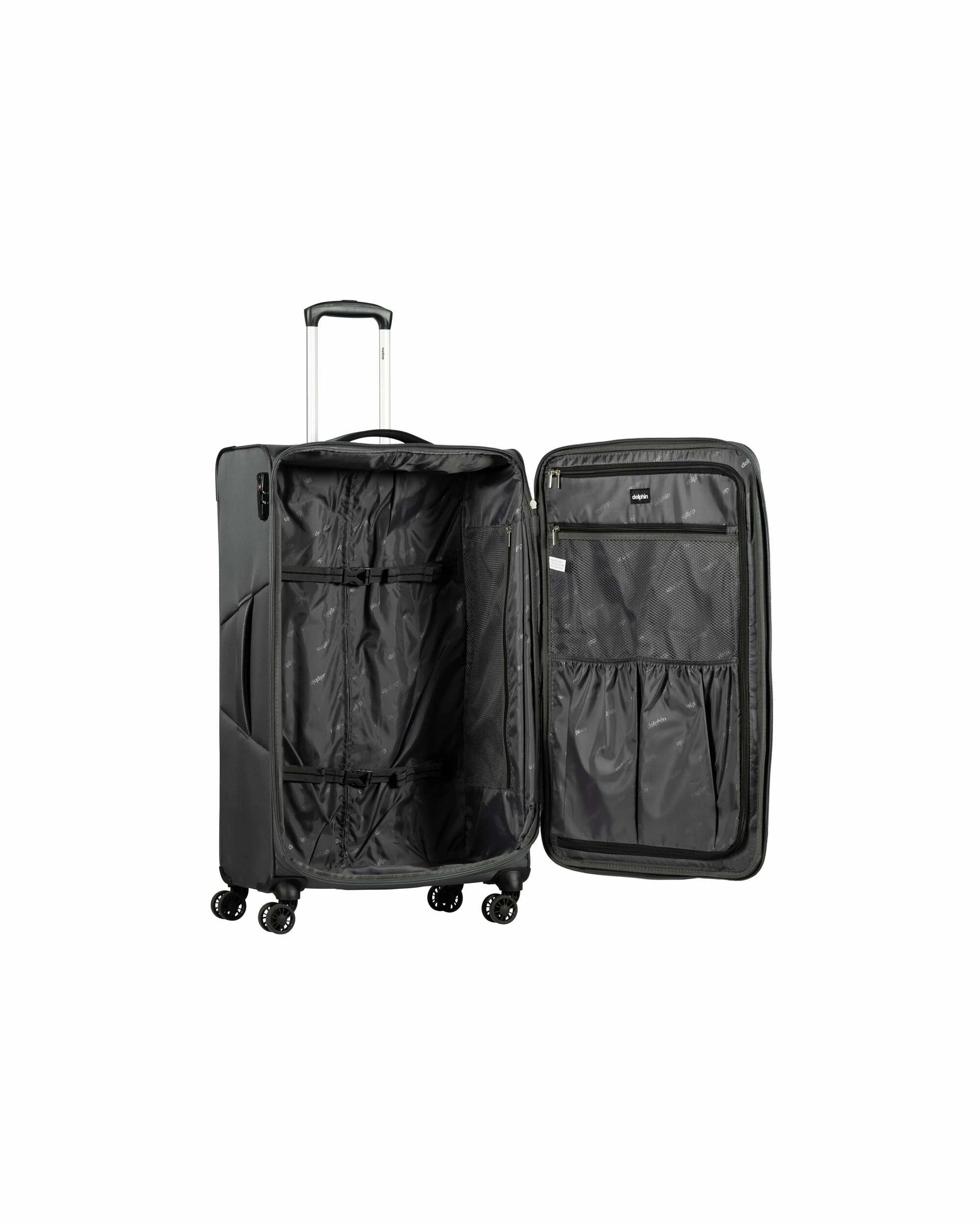 3 Delphin Caspian 2 Softside Large Spinner Suitcase - 83cm - Grey, 3 of 5