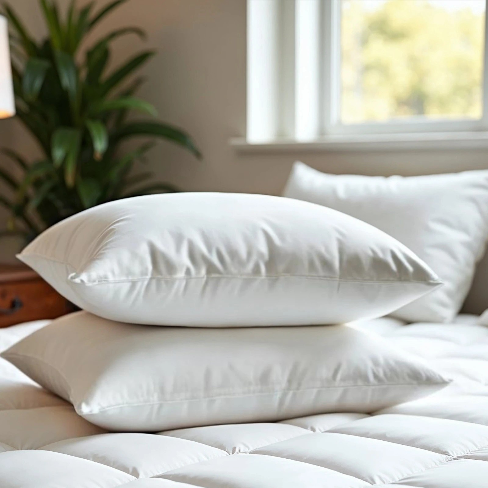 1 Royal Comfort 1800GSM Duck Feather Down Topper And 1000GSM 2 Duck Pillows Set - King Bed - White - King Bed - White, 1 of 10